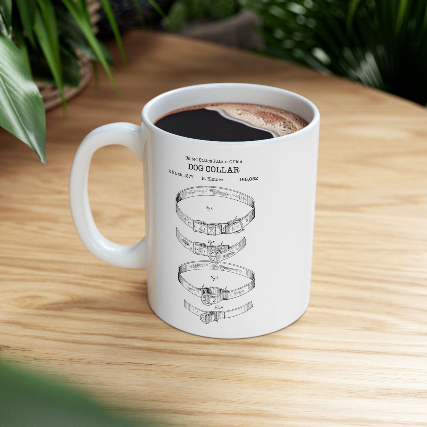 a coffee mug with a drawing of a sandwich on it