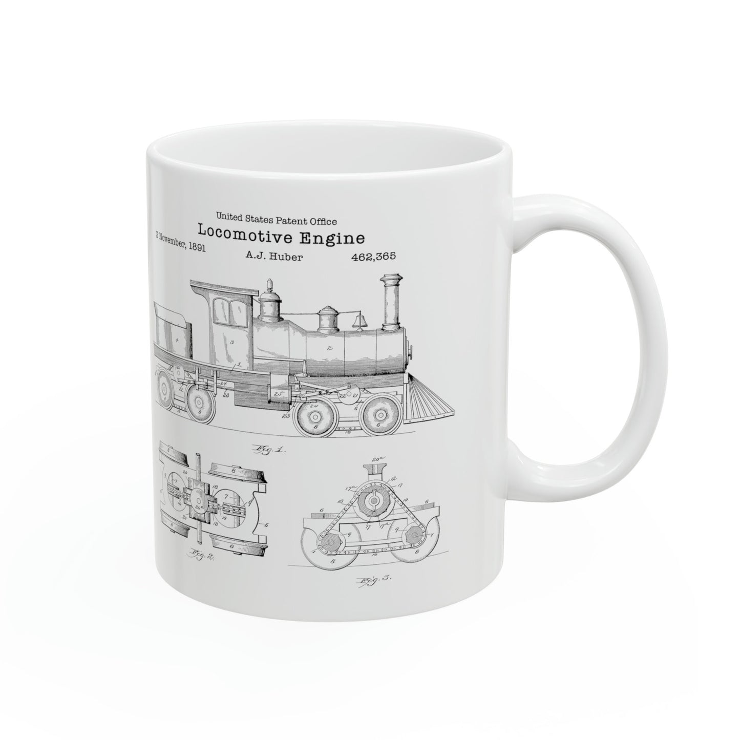 Vintage steam locomotive train patent from the US Patent Office. Perfect gift for any train railway railroad buff transport history buff