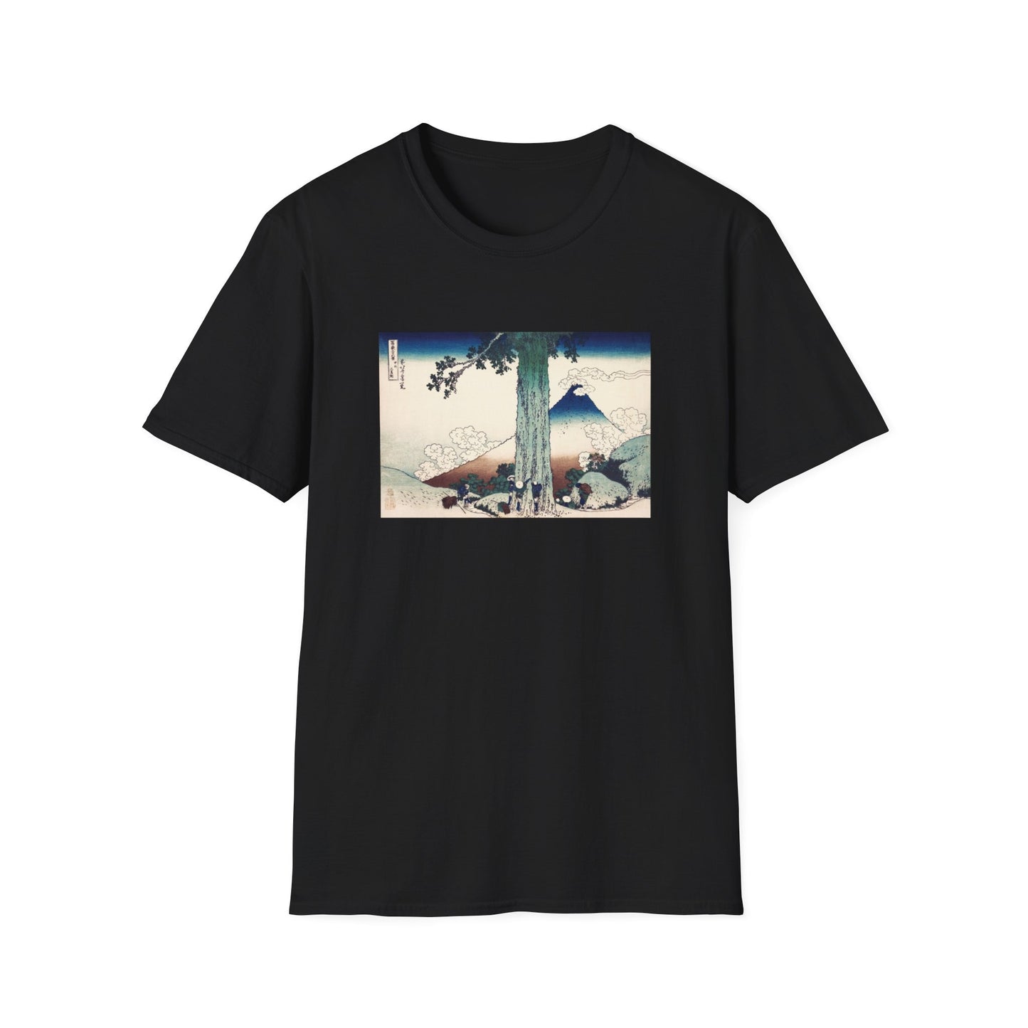 33 Mishima Pass in Kai Province by Katsushika Hokusai view of Mt Fuji T shirt from famous Japanese woodblock print