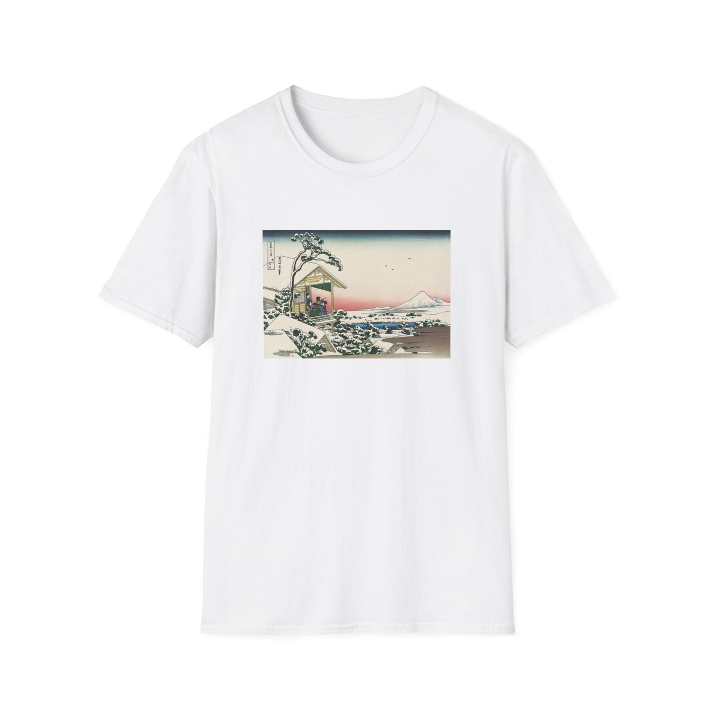 14 Tea house at Koishikawa. The morning after a snowfall T shirt from famous Japanese woodblock print