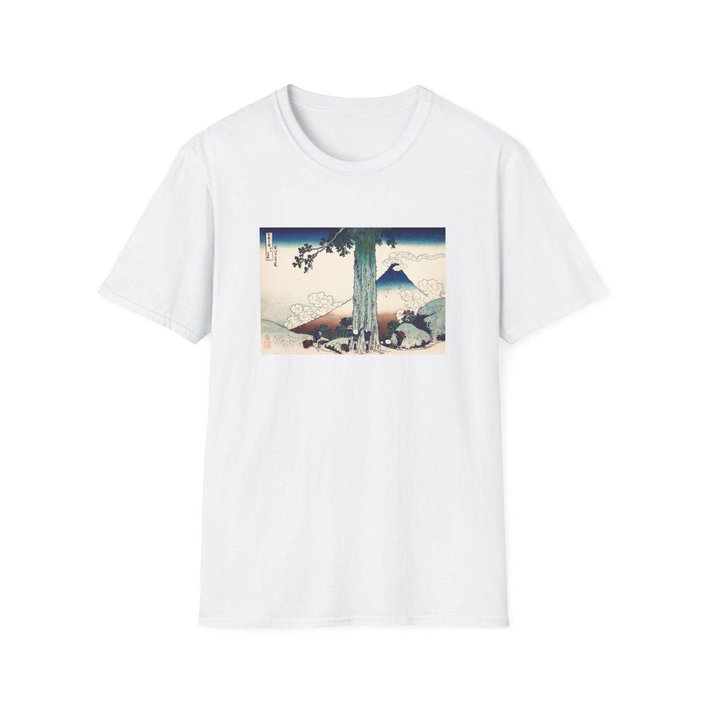33 Mishima Pass in Kai Province by Katsushika Hokusai view of Mt Fuji T shirt from famous Japanese woodblock print