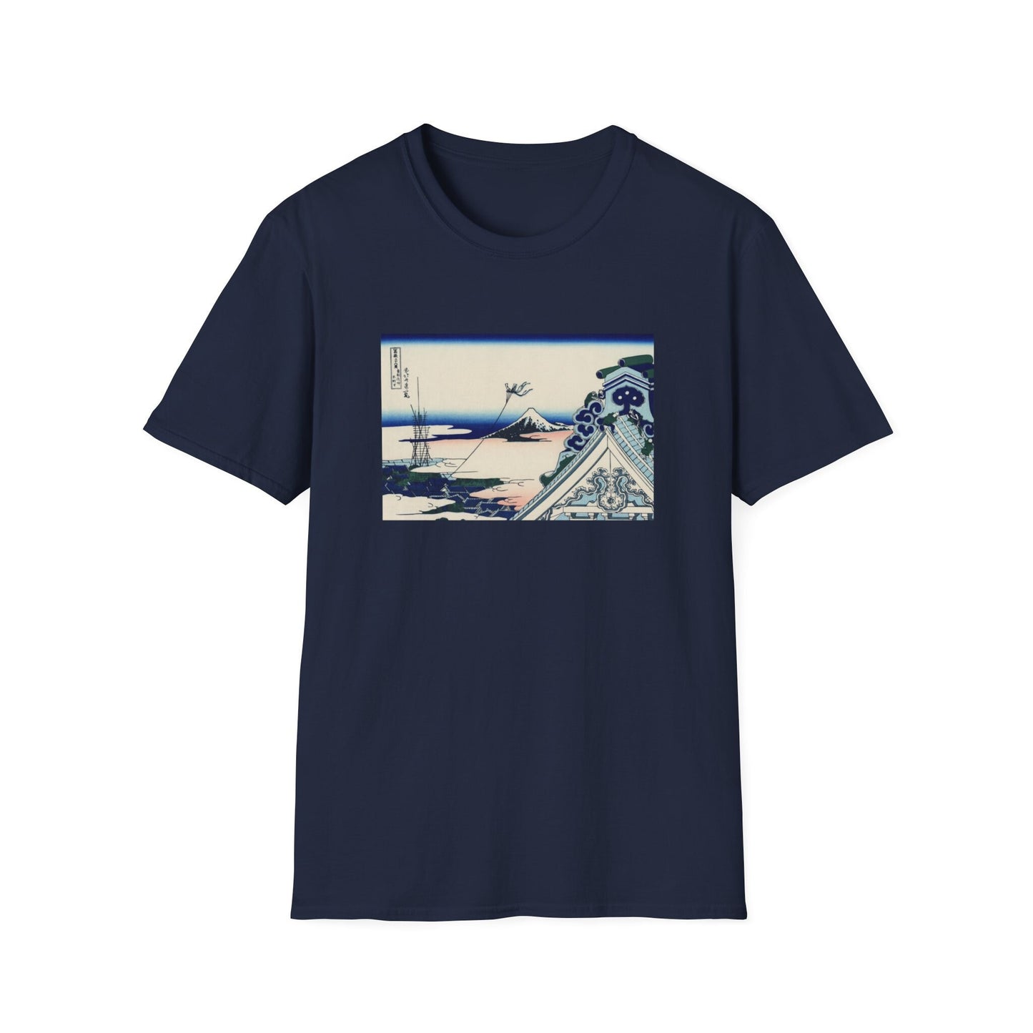 Asakusa Hongan-ji temple in the Eastern capital by Katsushika Hokusai view of Mt Fuji T shirt from famous Japanese woodblock print