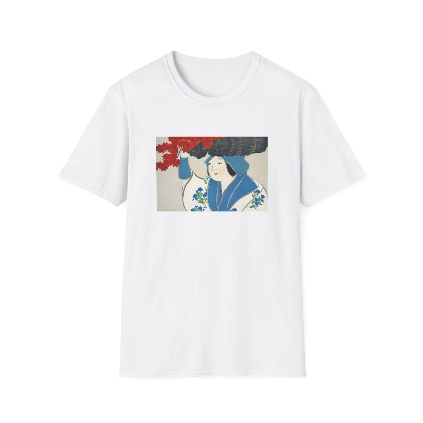 Kamisaka Sekka artist; Woman from Momoyogusa Flowers of a Hundred Generations T shirt from famous Japanese woodblock print