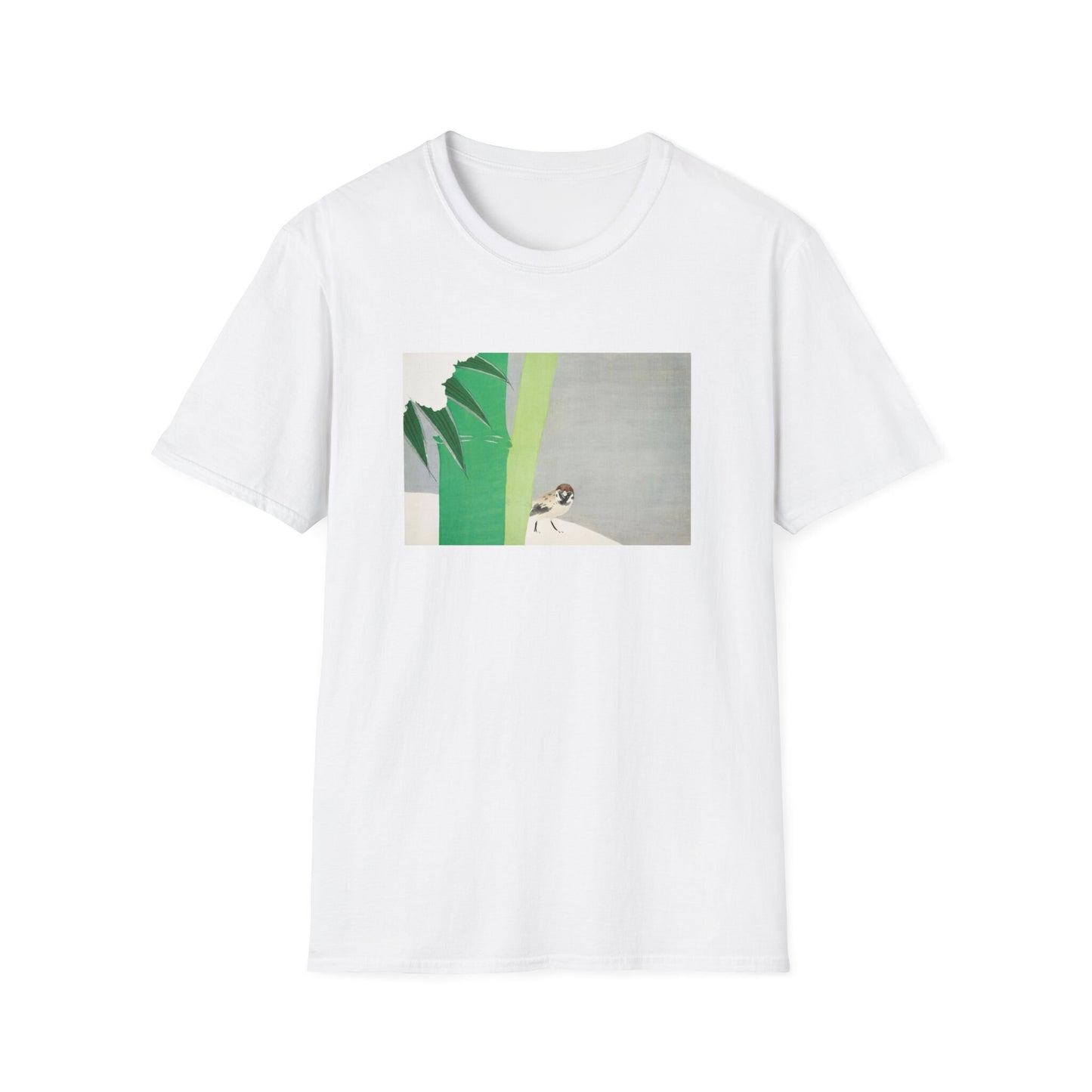 Kamisaka Sekka artist; Sparrow from Momoyogusa Flowers of a Hundred Generations T shirt from famous Japanese woodblock print