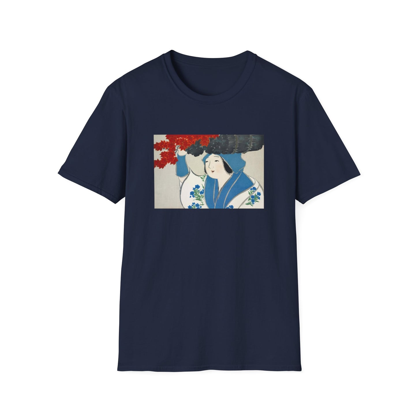 Kamisaka Sekka artist; Woman from Momoyogusa Flowers of a Hundred Generations T shirt from famous Japanese woodblock print