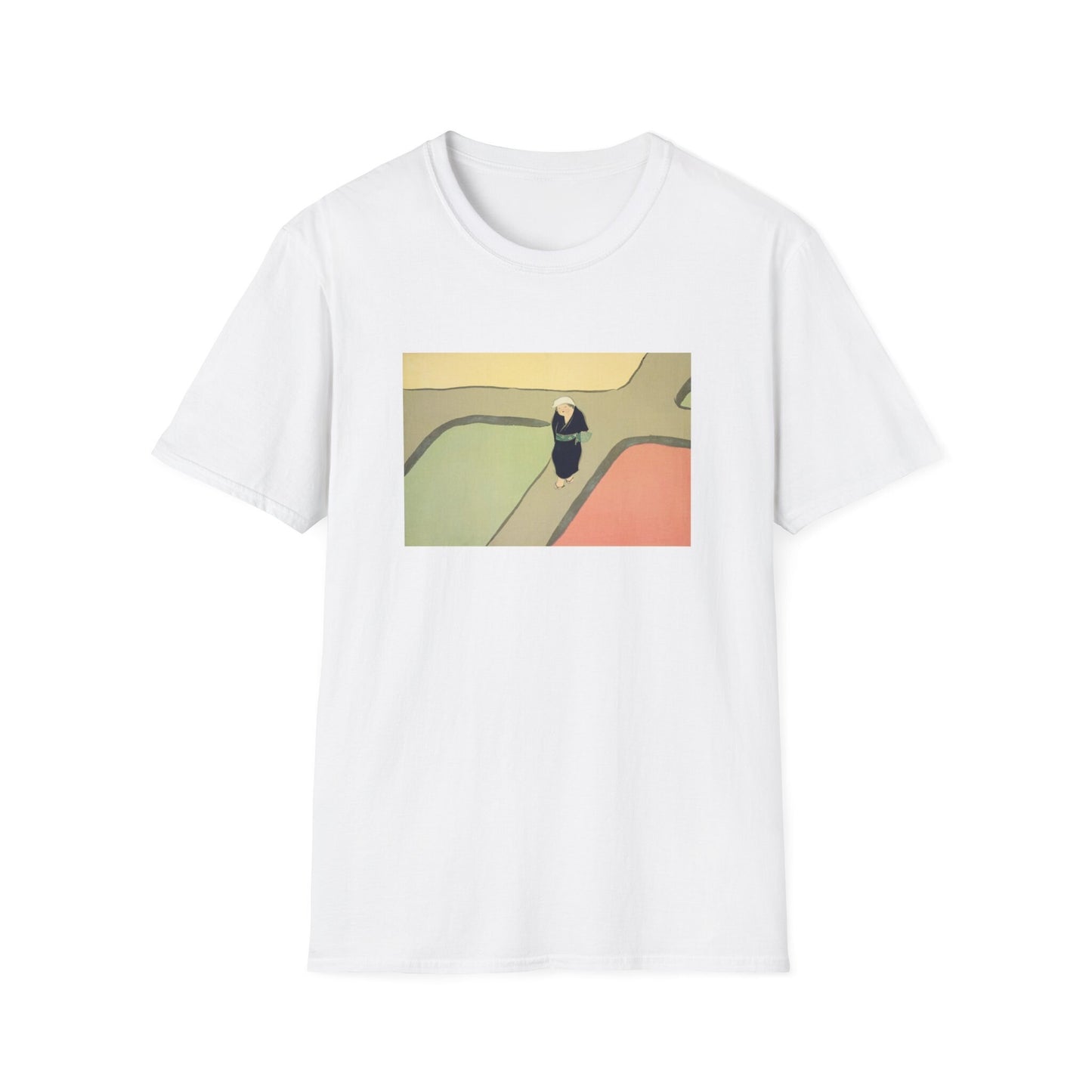 Path through the fields from Momoyogusa Flowers of a Hundred Generations T shirt from famous Japanese woodblock print