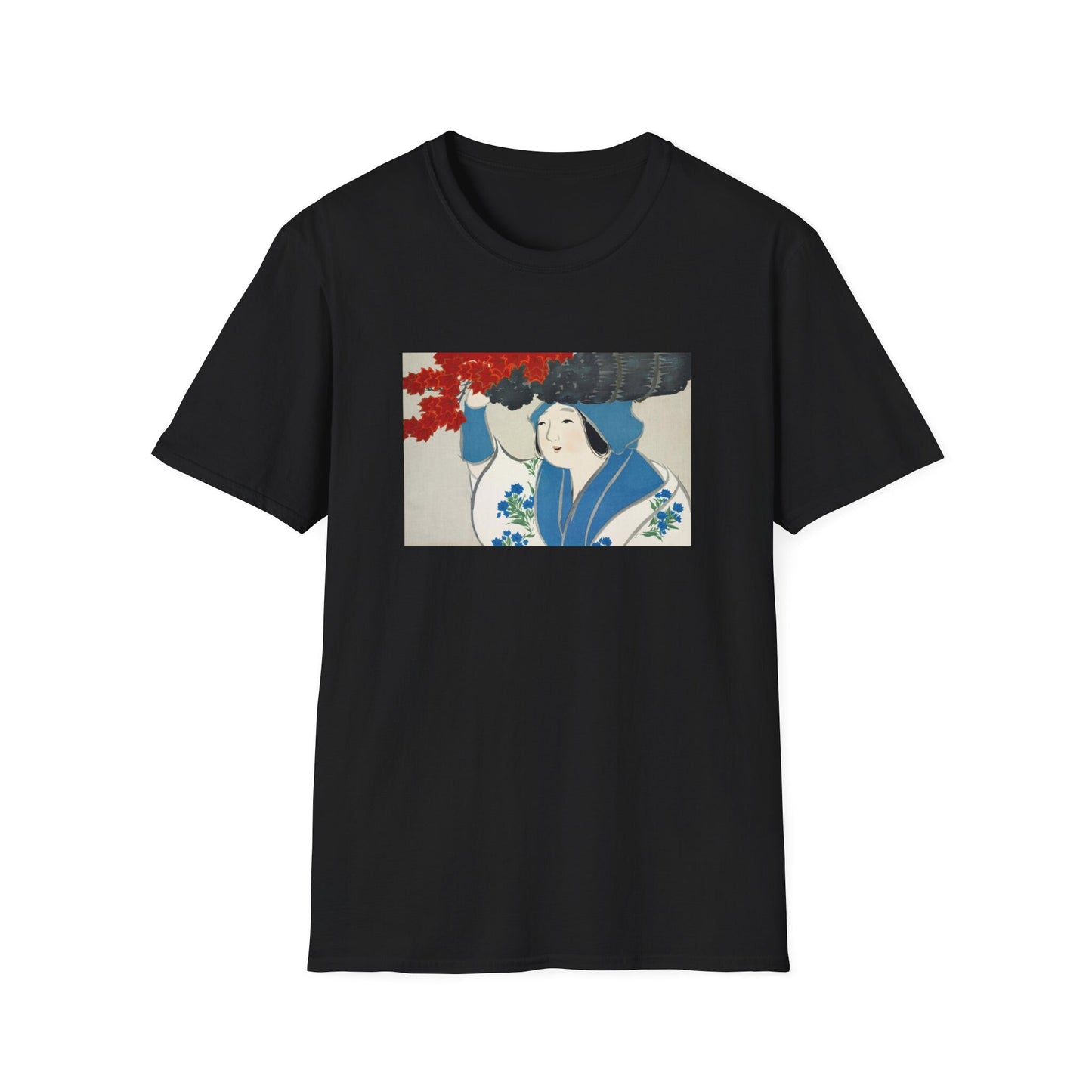 Kamisaka Sekka artist; Woman from Momoyogusa Flowers of a Hundred Generations T shirt from famous Japanese woodblock print