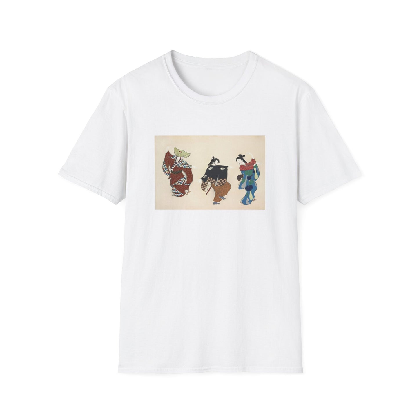 Kamisaka Sekka artist; Dancers from Momoyogusa Flowers of a Hundred Generations T shirt from famous Japanese woodblock print