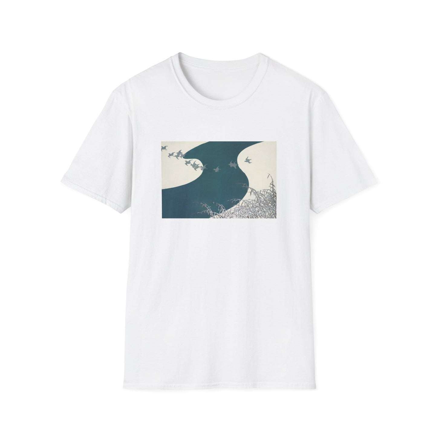 Kamisaka Sekka; Birds from Momoyogusa Flowers of a Hundred Generations T shirt from famous Japanese woodblock print