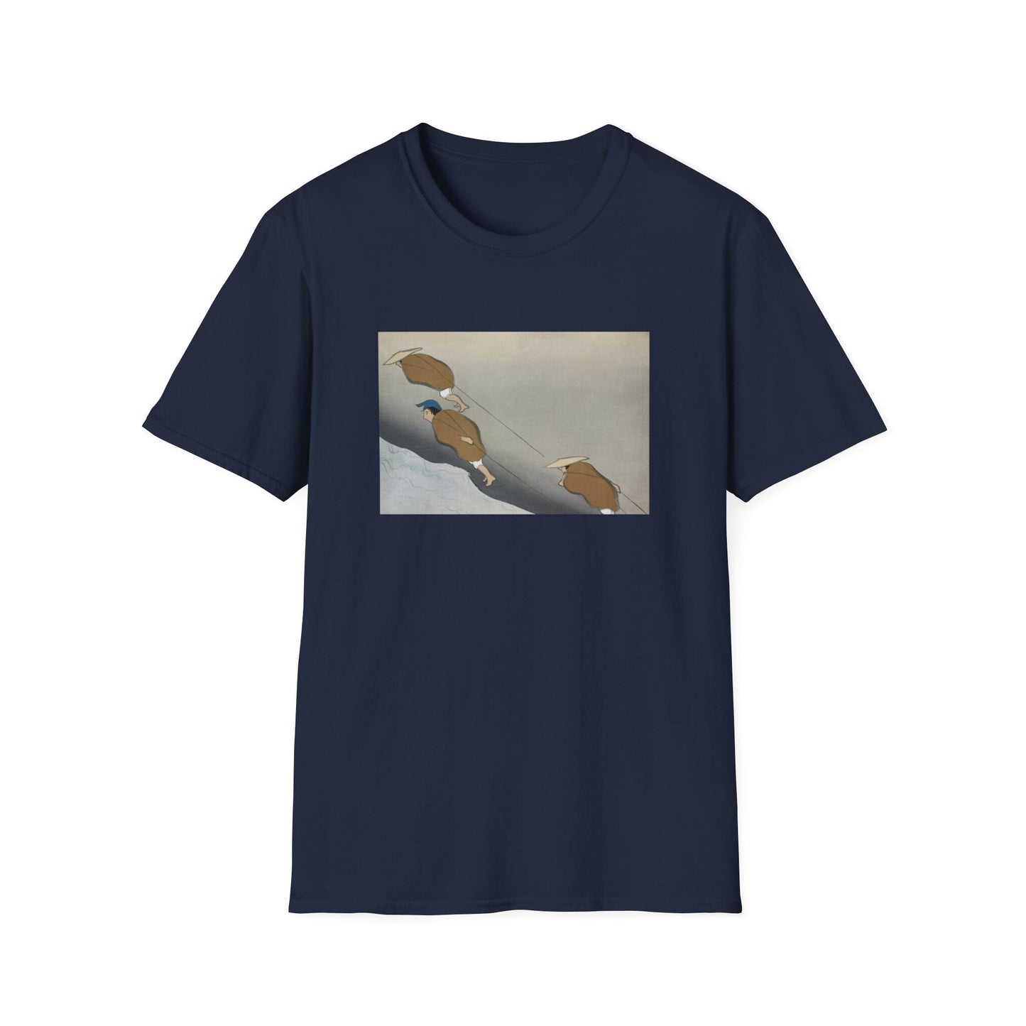 Kamisaka Sekka artist; Fishermen from Momoyogusa Flowers of a Hundred Generations T shirt from famous Japanese woodblock print