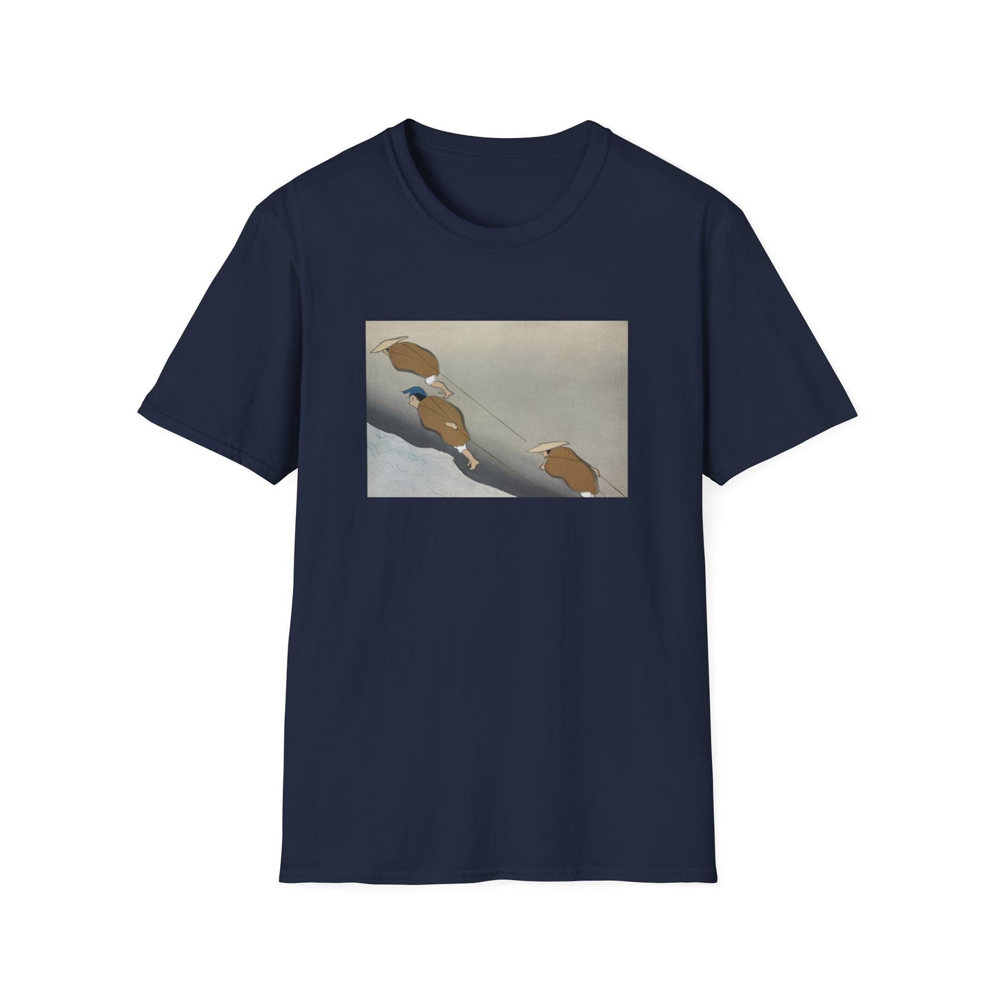 Kamisaka Sekka artist; Fishermen from Momoyogusa Flowers of a Hundred Generations T shirt from famous Japanese woodblock print