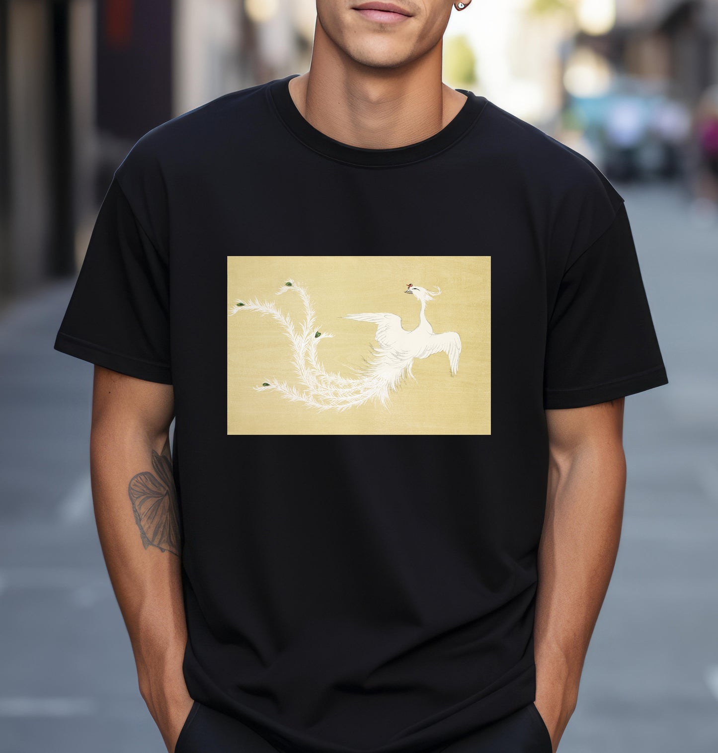 Kamisaka Sekka artist, Bird from Momoyogusa Flowers of a Hundred Generations T shirt from famous Japanese woodblock print
