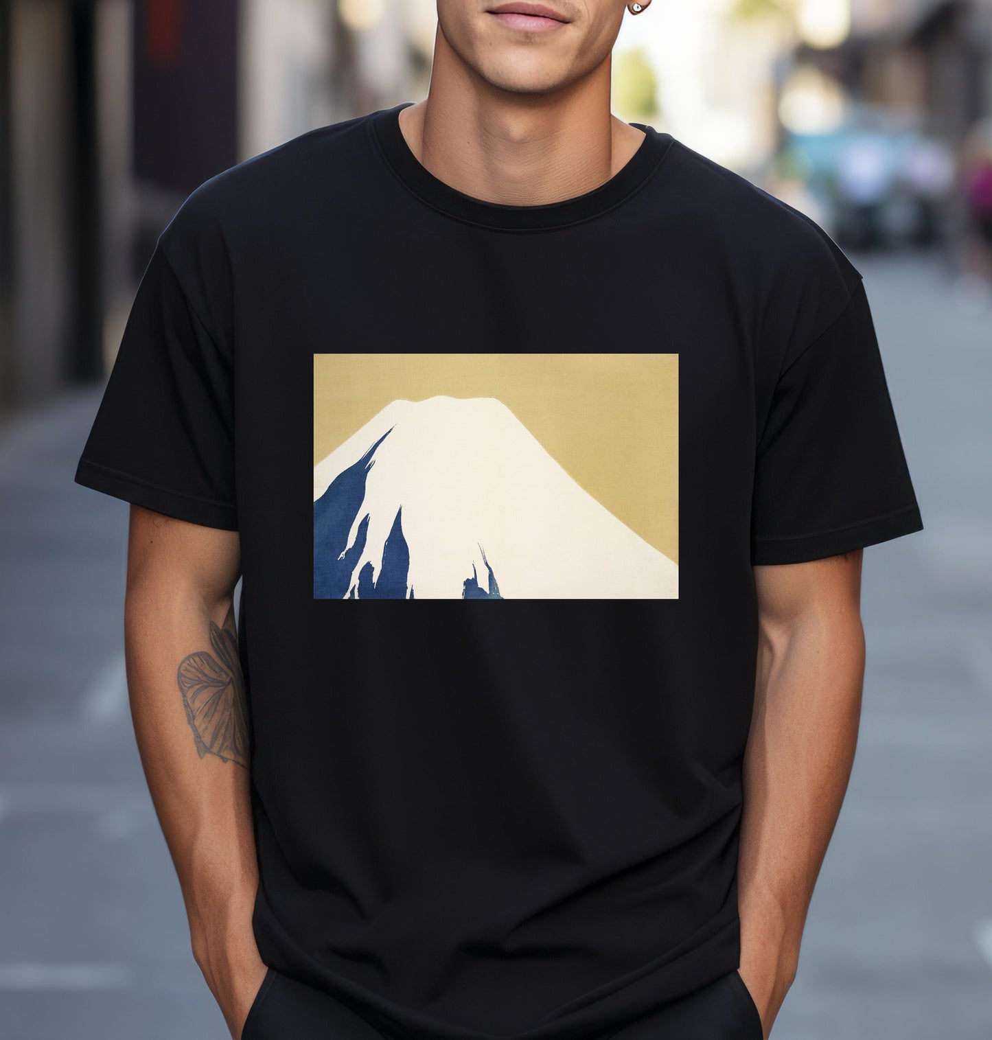 Kamisaka Sekka artist; Mount Fuji from Momoyogusa Flowers of a Hundred Generations T shirt from famous Japanese woodblock print
