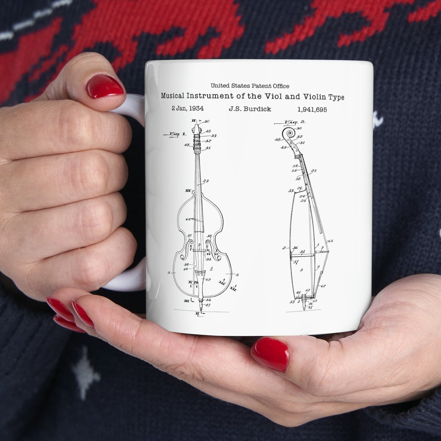 Antique cello stringed musical instrument patent from the US Patent Office. Perfect gift for any cellist music lover musician cello player