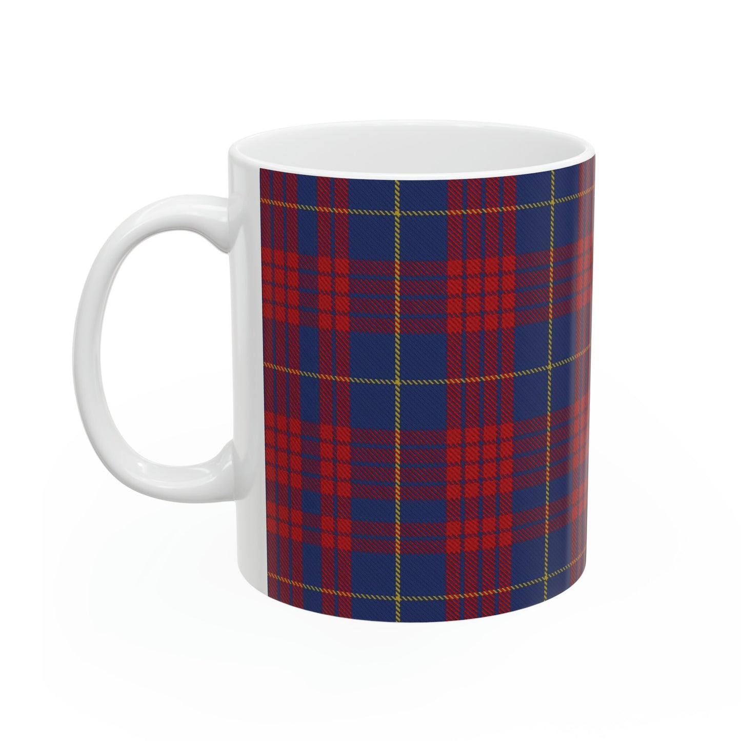 MacQueen variant. The elegant and colourful tartan on this mug is taken from the Scottish Register of Tartans based in Scotland.