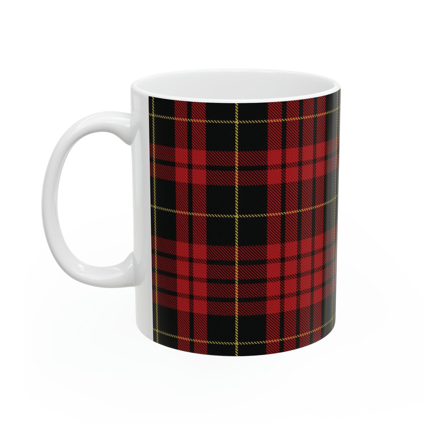 MacQueen clan. The elegant and colourful tartan on this mug is taken from the Scottish Register of Tartans based in Scotland.