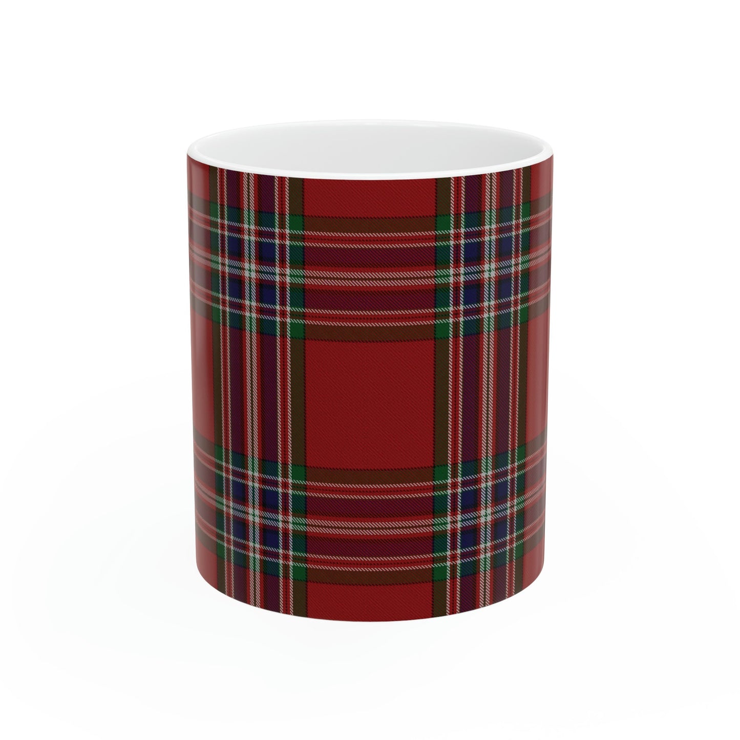 MacFarlane red. The elegant and colourful tartan on this mug is taken from the Scottish Register of Tartans based in Scotland.