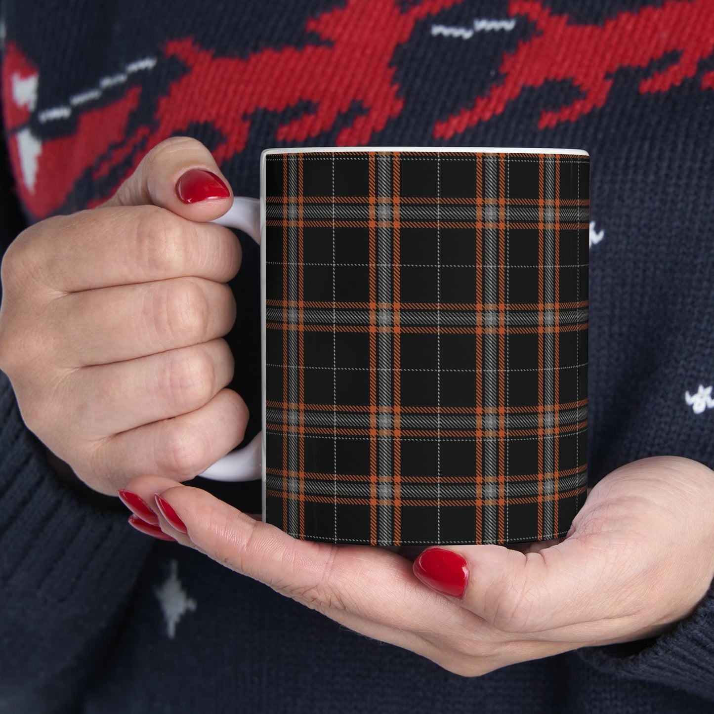Harley Davidson tartan mug. The elegant and colourful tartan on this mug is taken from the Scottish Register of Tartans based in Scotland.