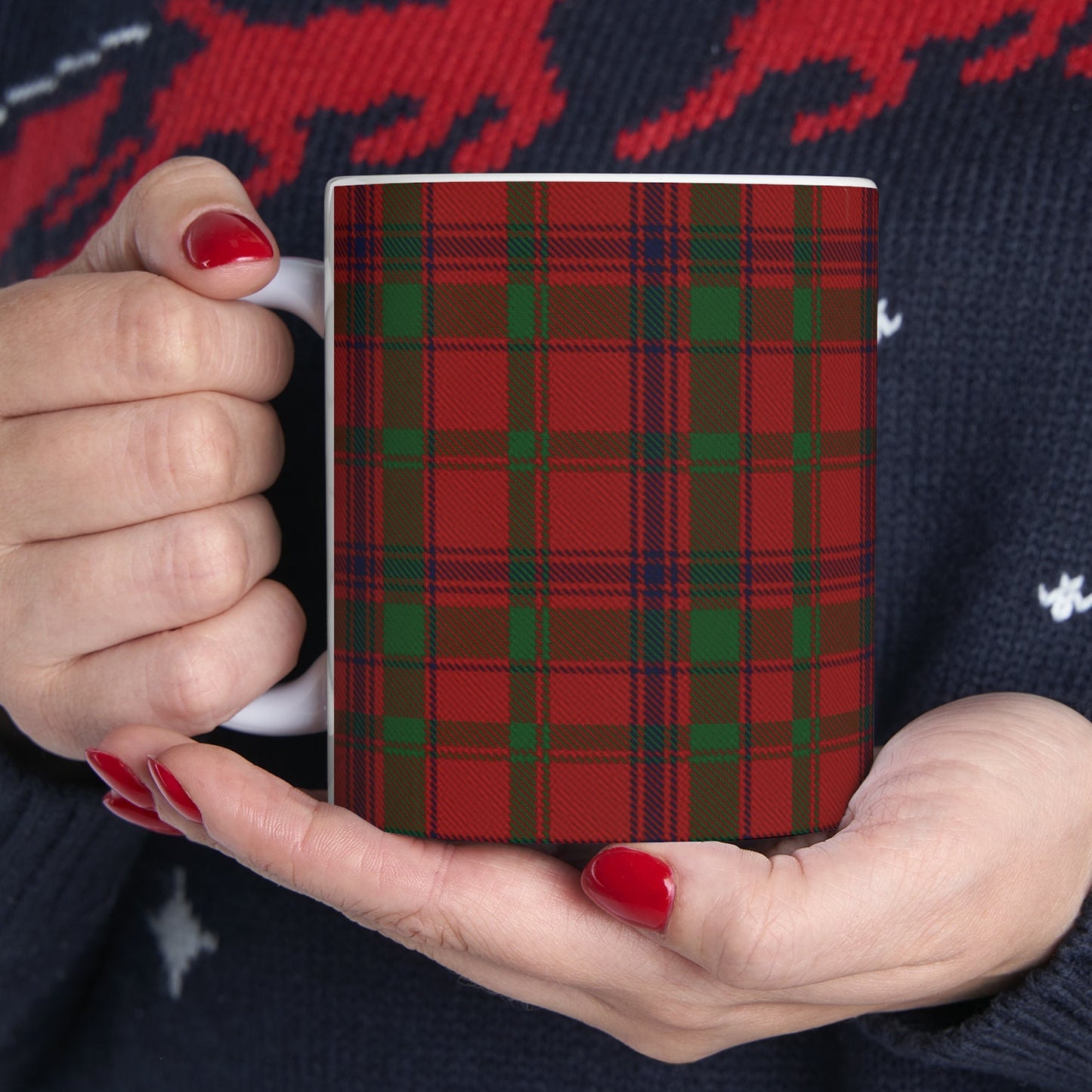 MacColl clan. The elegant and colourful tartan on this mug is taken from the Scottish Register of Tartans based in Scotland.
