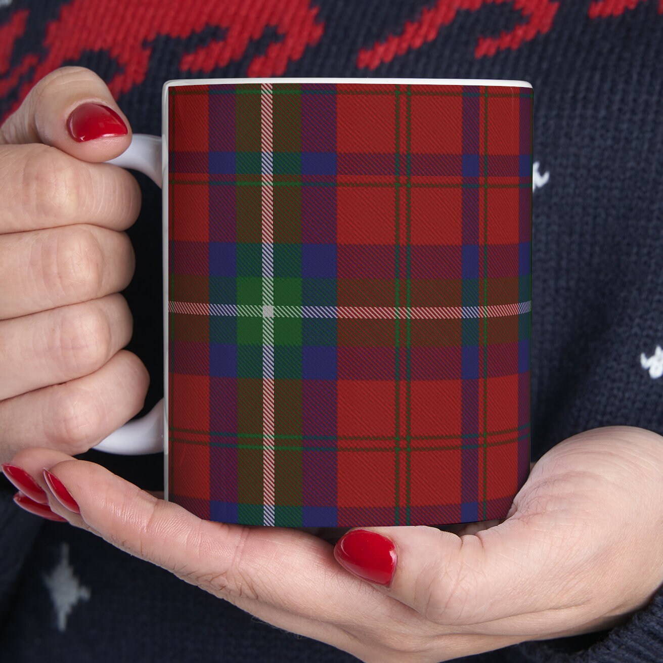 Ruthven clan. The elegant and colourful tartan on this mug is taken from the Scottish Register of Tartans based in Scotland.