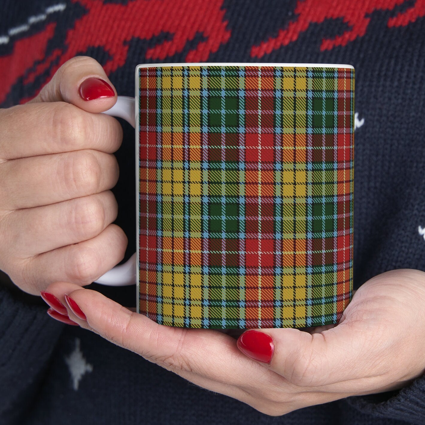 Buchanan clan 2 The elegant and colourful tartan on this mug is taken from the Scottish Register of Tartans based in Scotland.