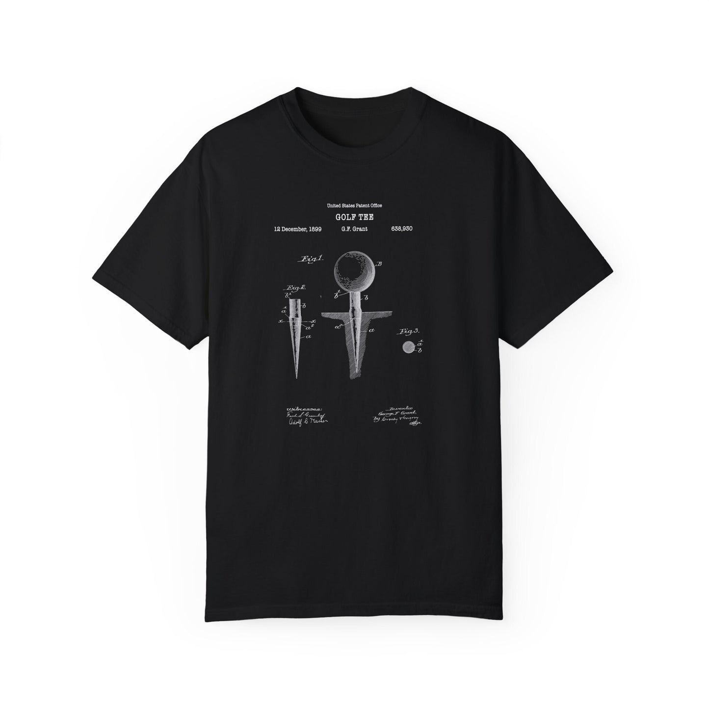 Antique golf tee design from 1899 from the US Patent Office. A quality T shirt as gift for any golfer or sport history buff