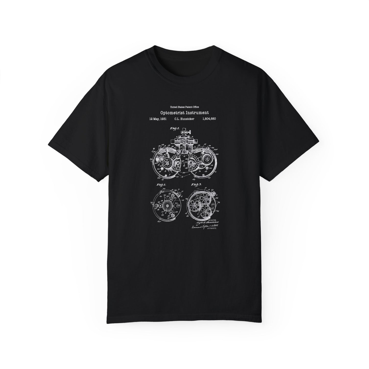 Antique optometrist trial frame design from US Patent Office. A quality T shirt perfect for opticians, optometrists, eyesight health