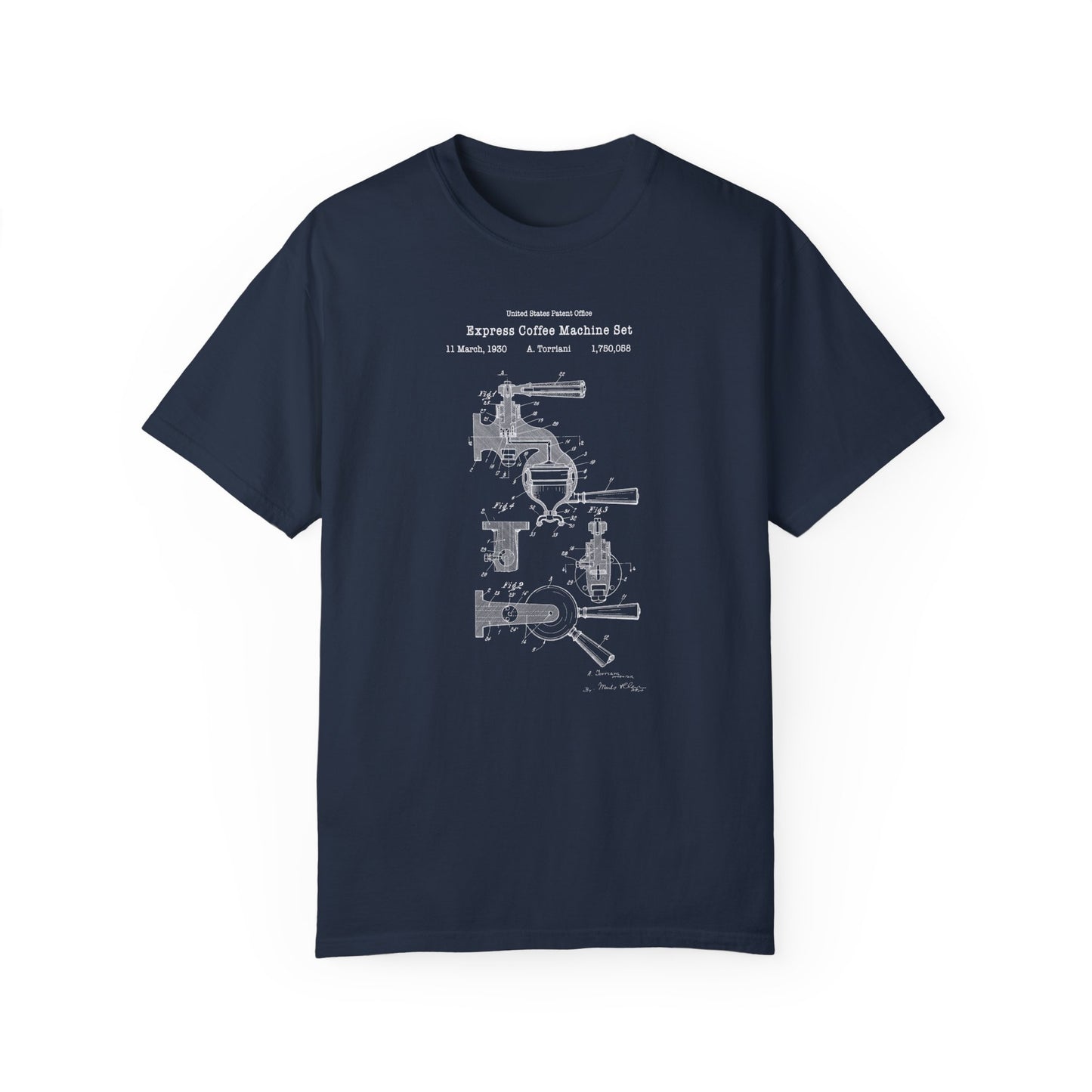 Espresso express coffee machine design from US Patent Office. A quality T shirt perfect for coffee and caffeine lovers