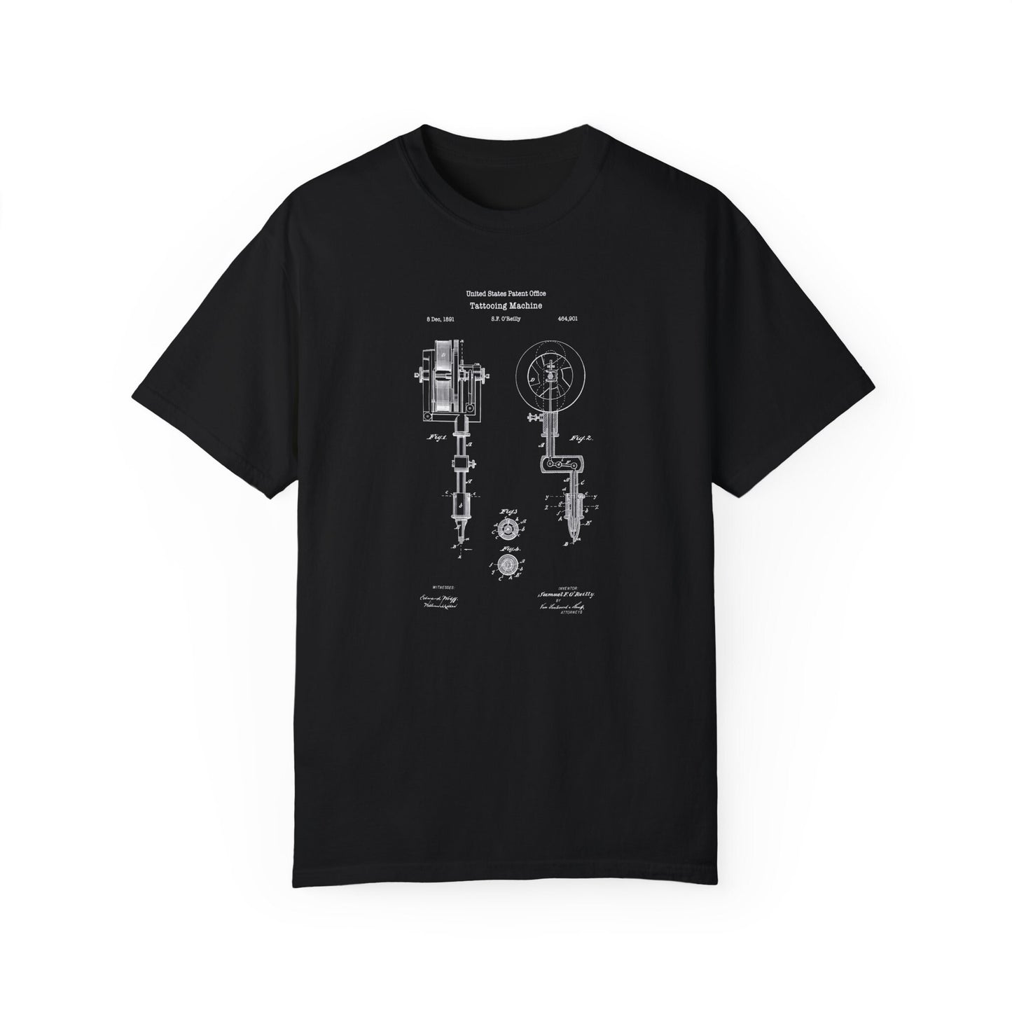 Antique tattooing device patent design T shirt from the US Patent Office . Perfect gift for any tattooist, tattoo lover, tattooing fan