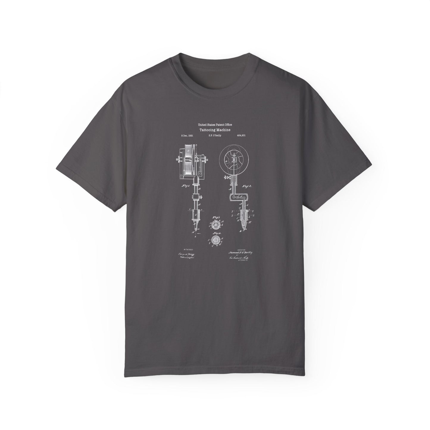 Antique tattooing device patent design T shirt from the US Patent Office . Perfect gift for any tattooist, tattoo lover, tattooing fan
