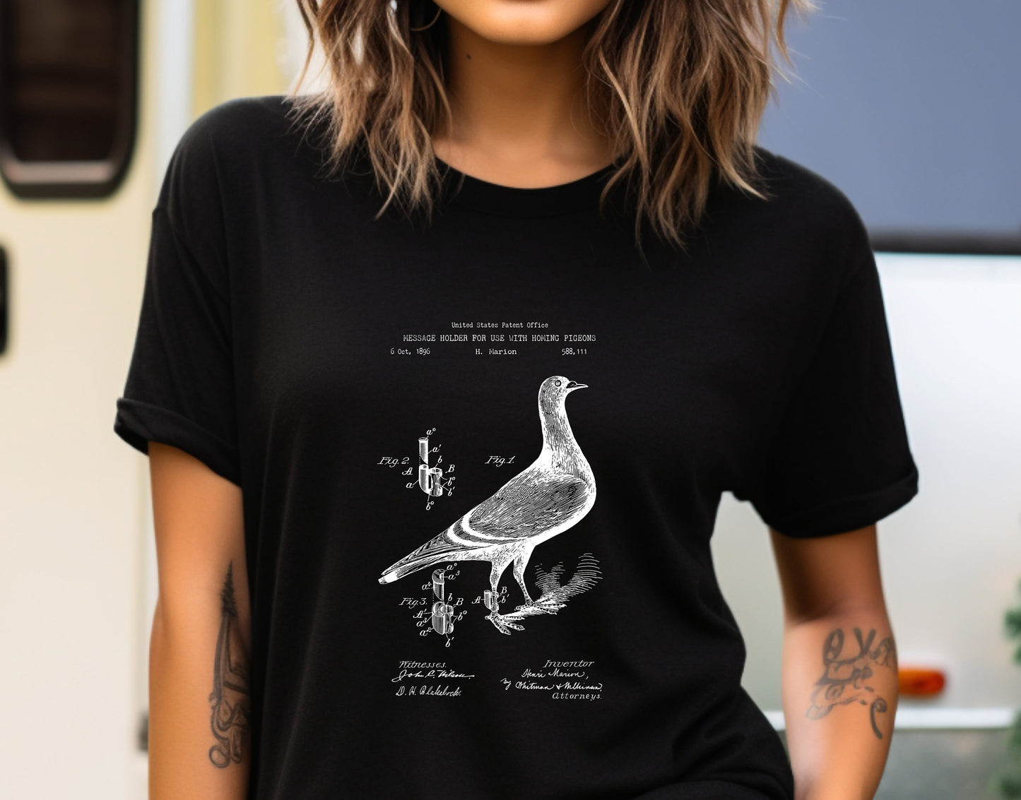Homing pigeon message carrier from 1896 t shirt from US Patent Office . Perfect gift for pigeon fanciers, keepers, steampunk, birdwatchers