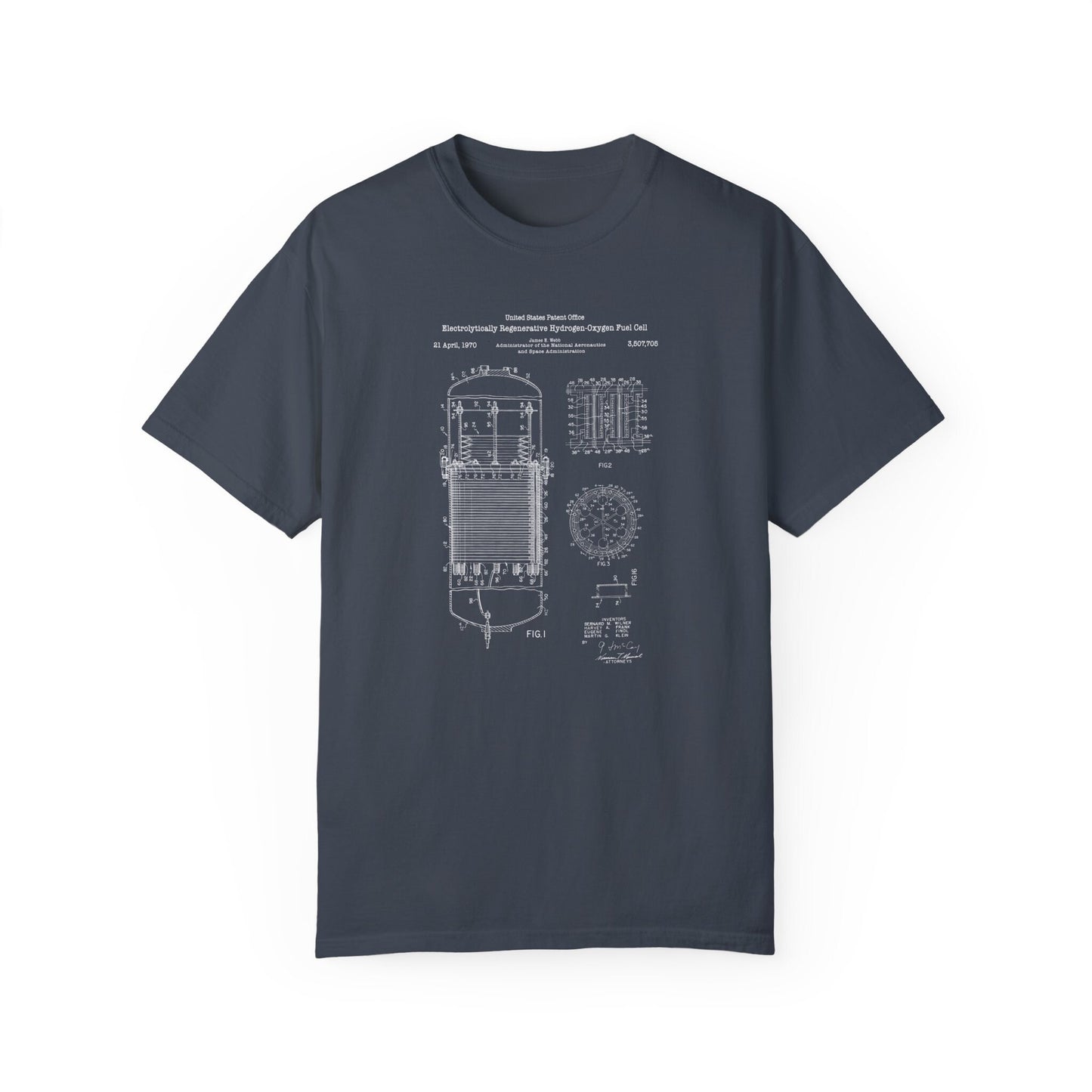 a blueprinted t - shirt with a drawing of a machine