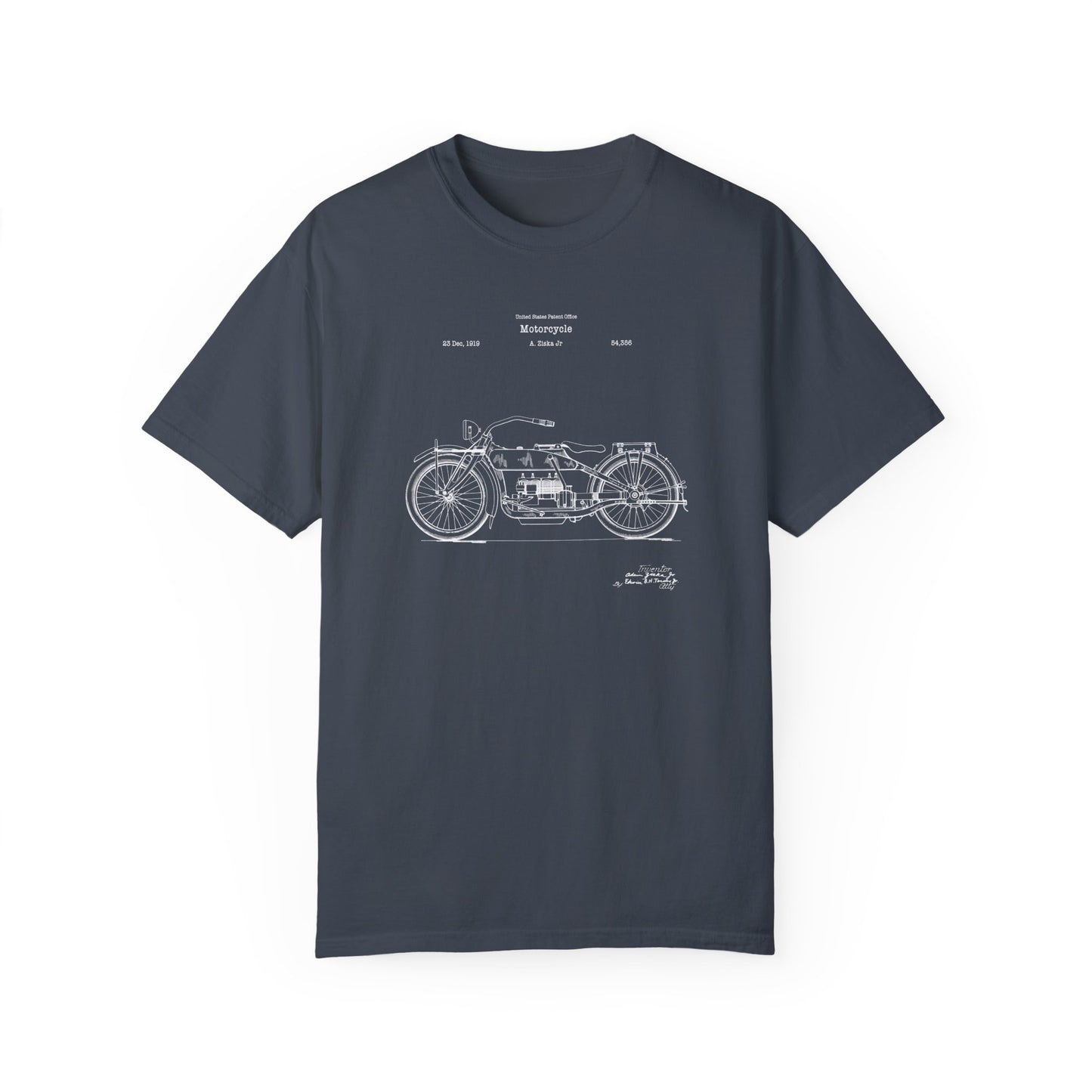 Ziska design for Harley Davidson motorcycle from US Patent office. Perfect T shirt gift for bikers, Harley fans, motorbike lovers
