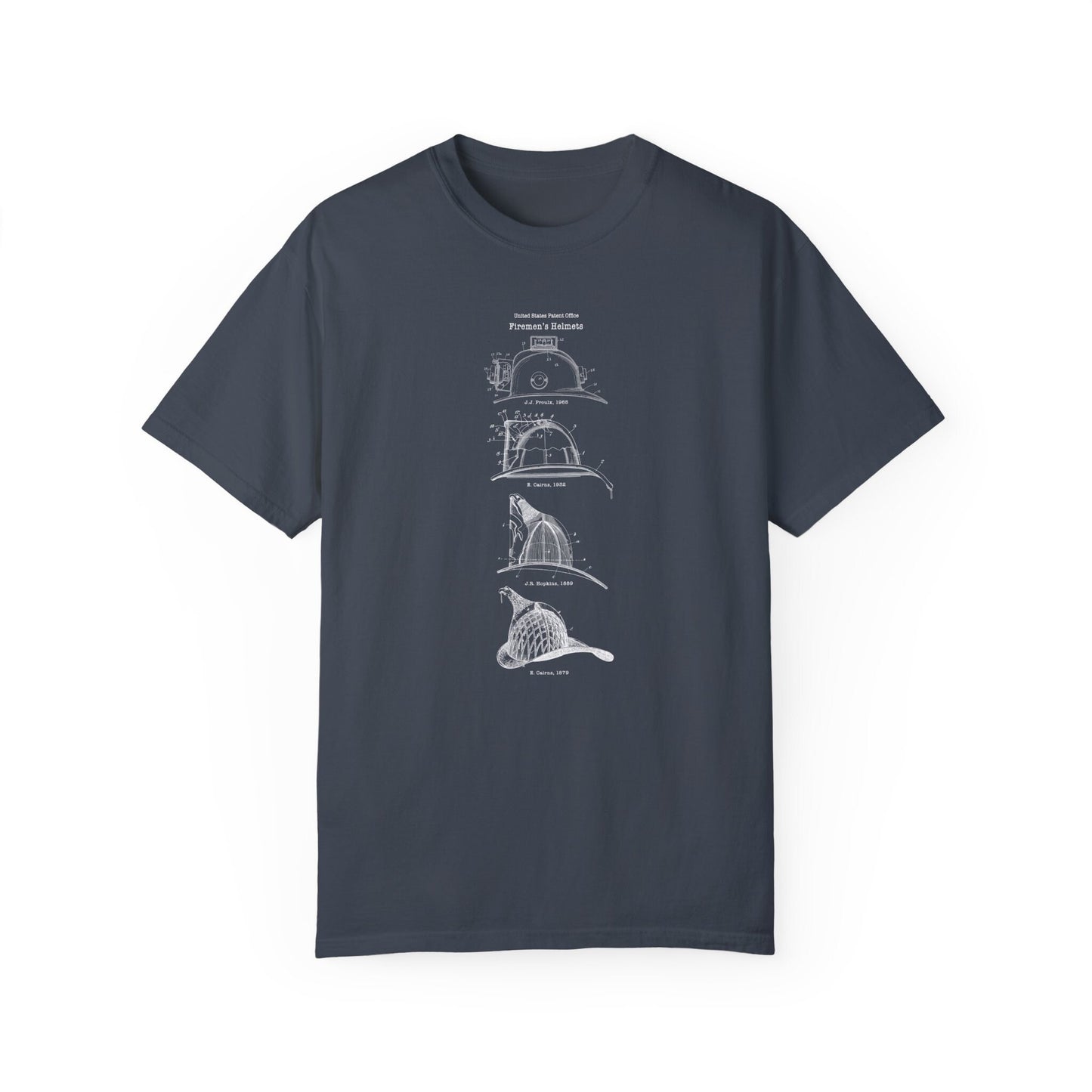 Selection of vintage fireman's helmet designs from US Patent office. Perfect T shirt gift for firemen, fireman, emergency workers