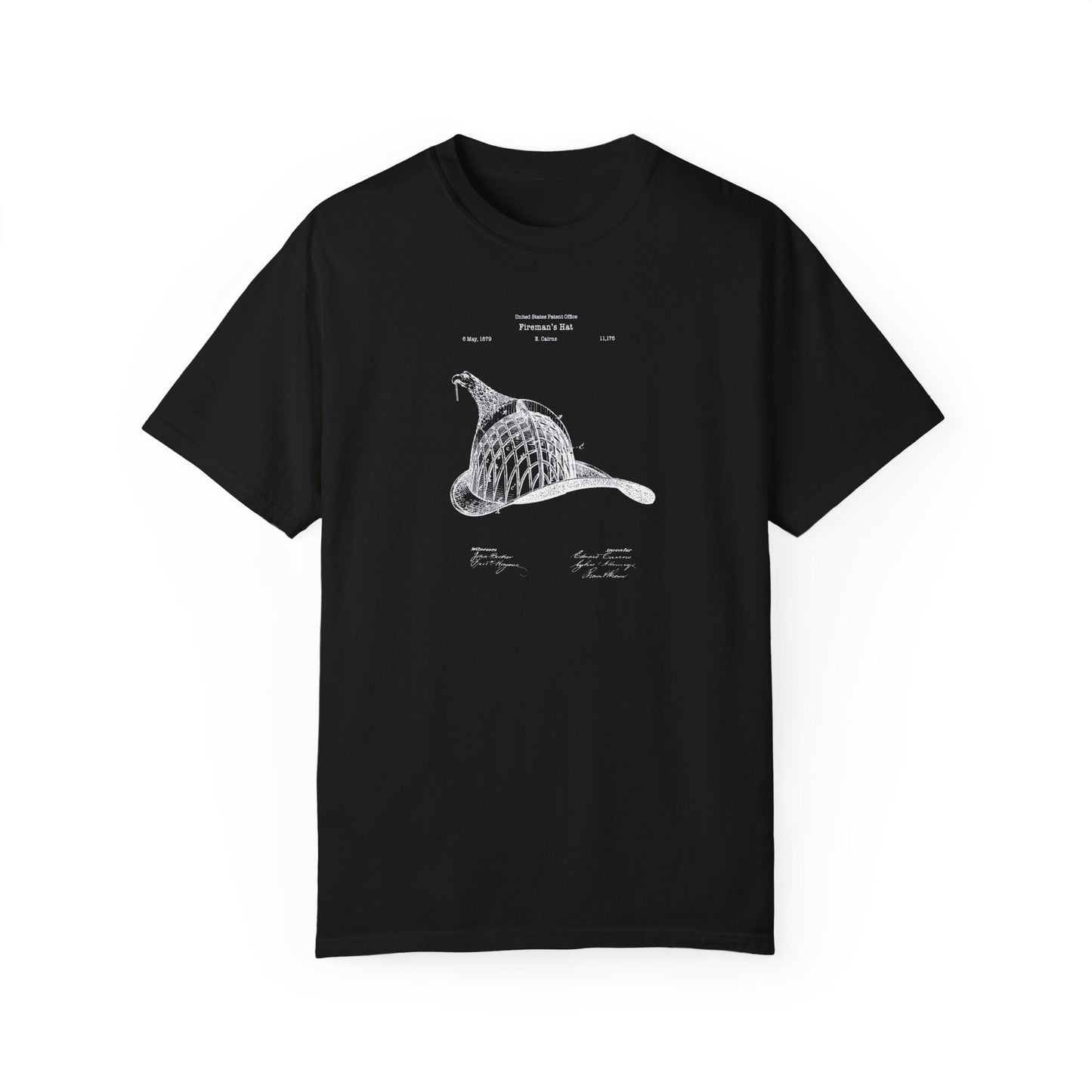 Vintage fireman's helmet from US Patent office. Perfect T shirt gift for firemen, fireman, rescue workers