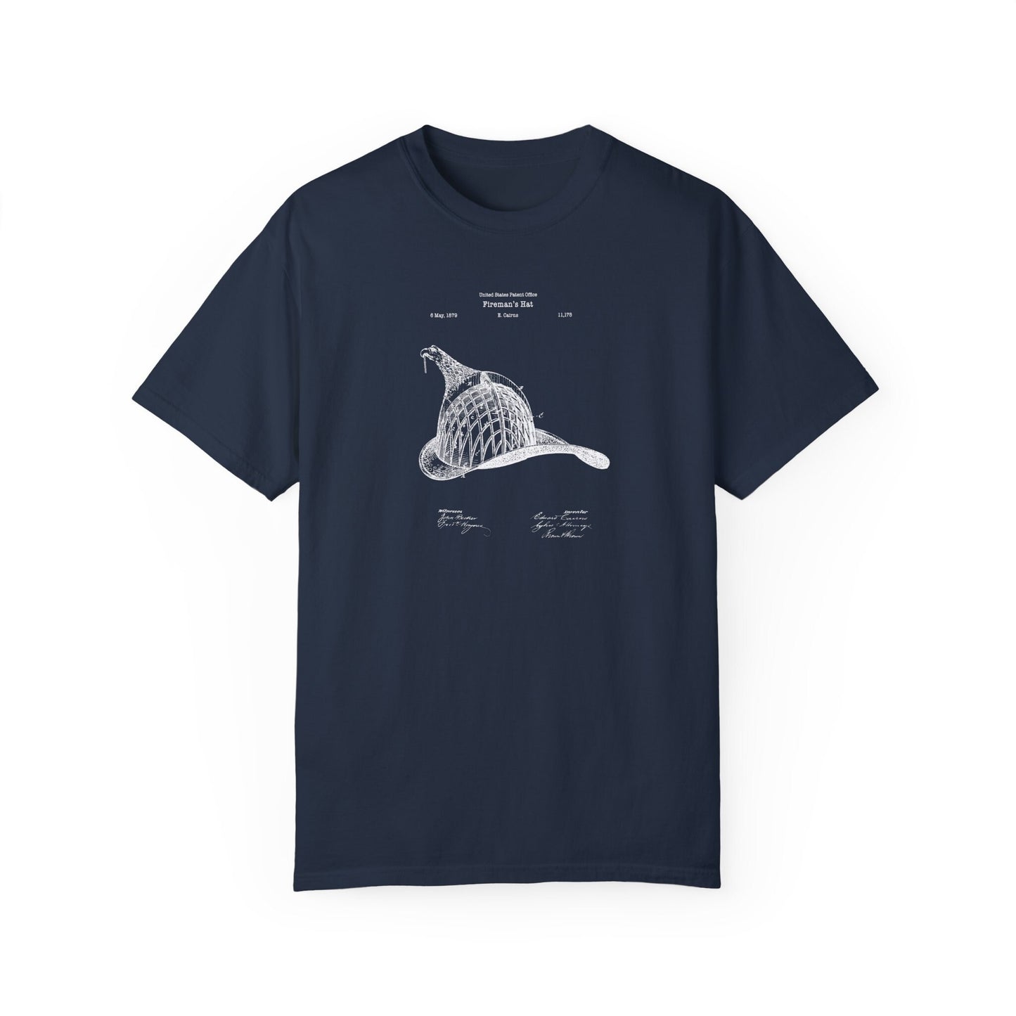 Vintage fireman's helmet from US Patent office. Perfect T shirt gift for firemen, fireman, rescue workers
