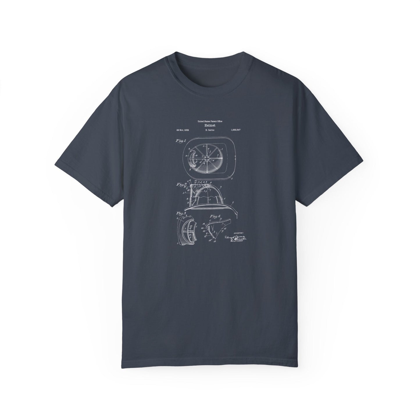 Vintage fireman's helmet from US Patent office. Perfect T shirt gift for firemen, fireman, rescue workers
