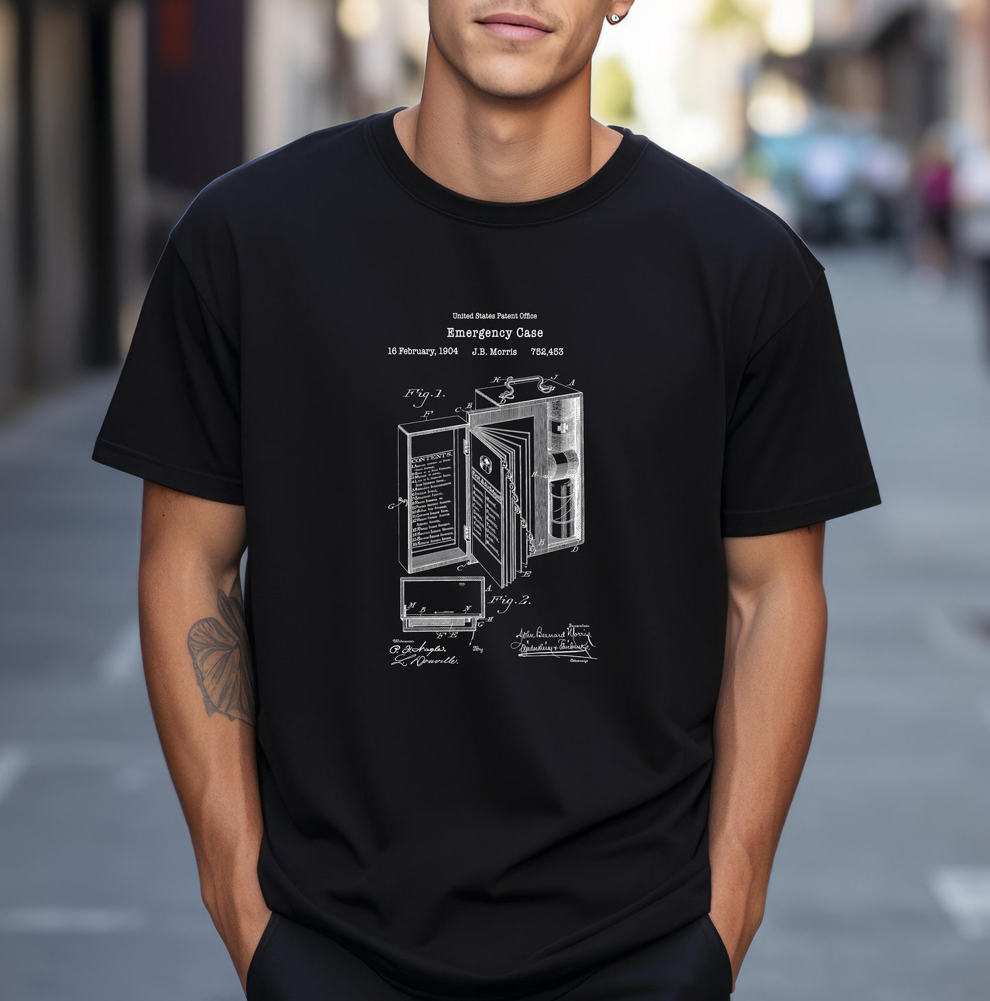 Antique medical case design from US Patent Office. A quality T shirt perfect for doctors, medical students, healthcare