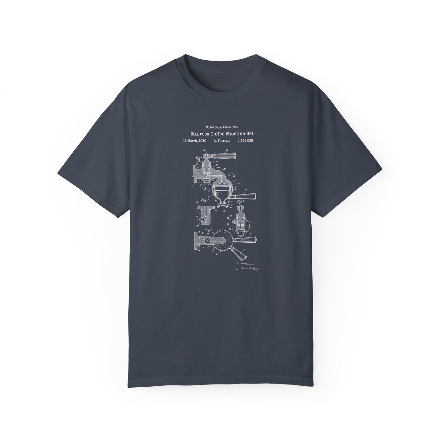 a t - shirt with a blueprint of a machine