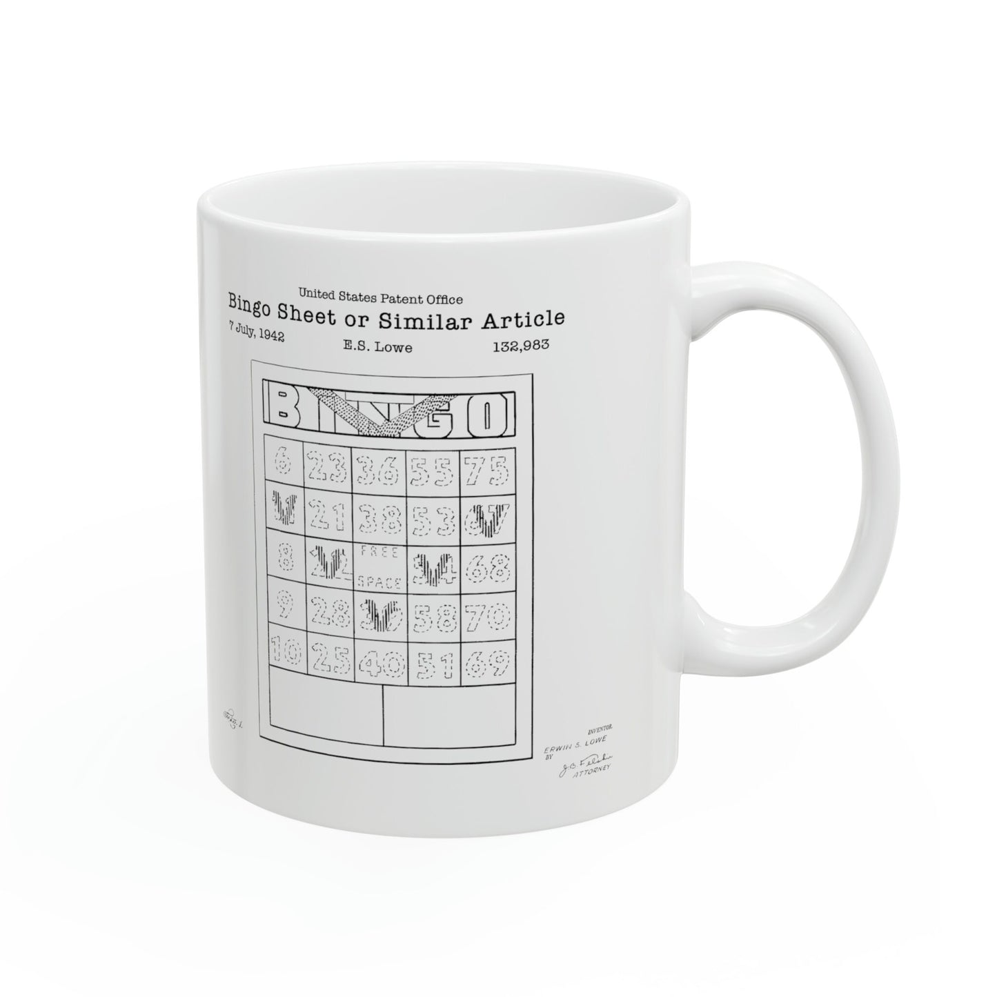 Bingo scorecard patent from the US Patent Office. Perfect gift for any bingo player or lover card games buff quizzer