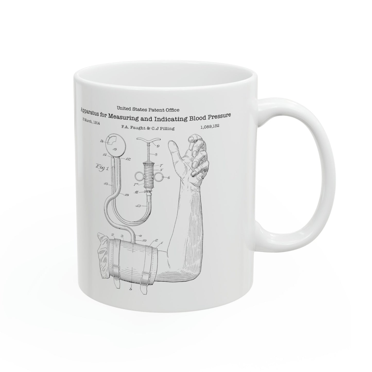 Blood pressure monitoring sleeve patent from the US Patent Office. Perfect gift for any doctor nurse medical medicine nursing gift physician