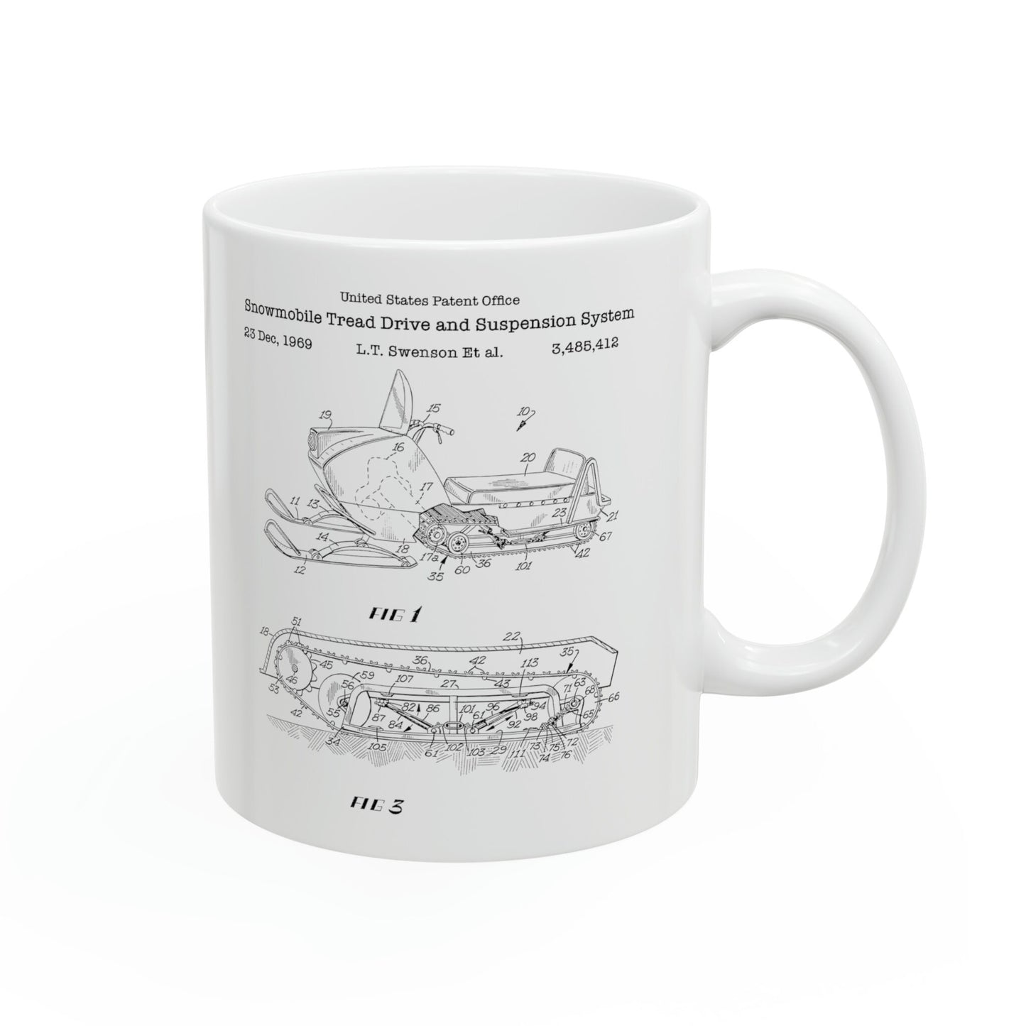 Snowmobile patent design from the US Patent Office. Perfect gift for any snowmobile owner, winter sports, snowmobiler, fan, lover, gifts