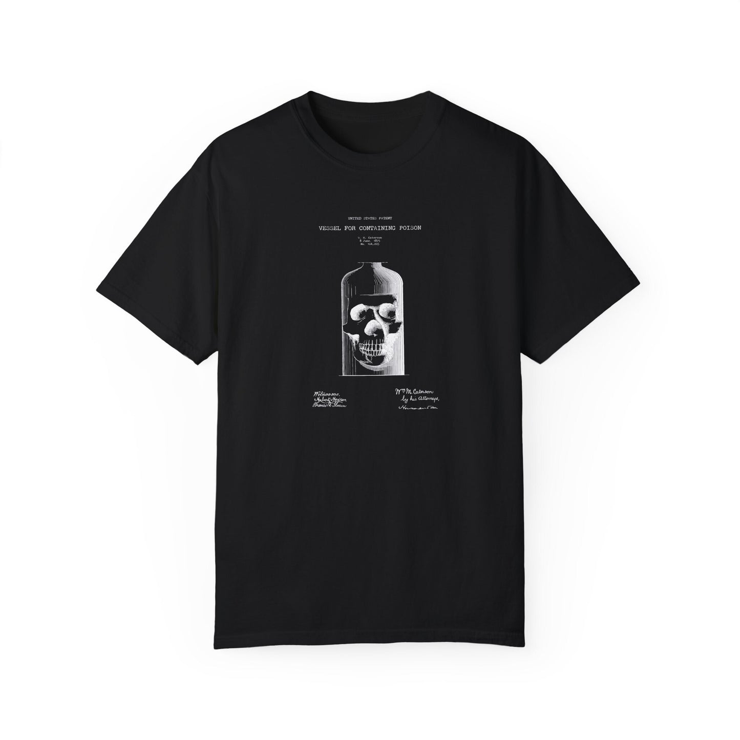 a black t - shirt with a skull on it