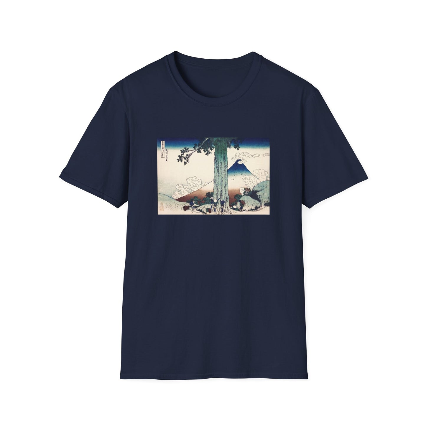 33 Mishima Pass in Kai Province by Katsushika Hokusai view of Mt Fuji T shirt from famous Japanese woodblock print
