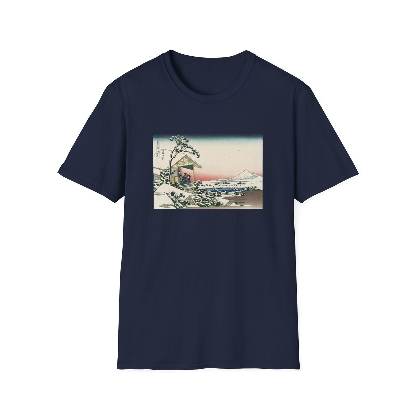 14 Tea house at Koishikawa. The morning after a snowfall T shirt from famous Japanese woodblock print