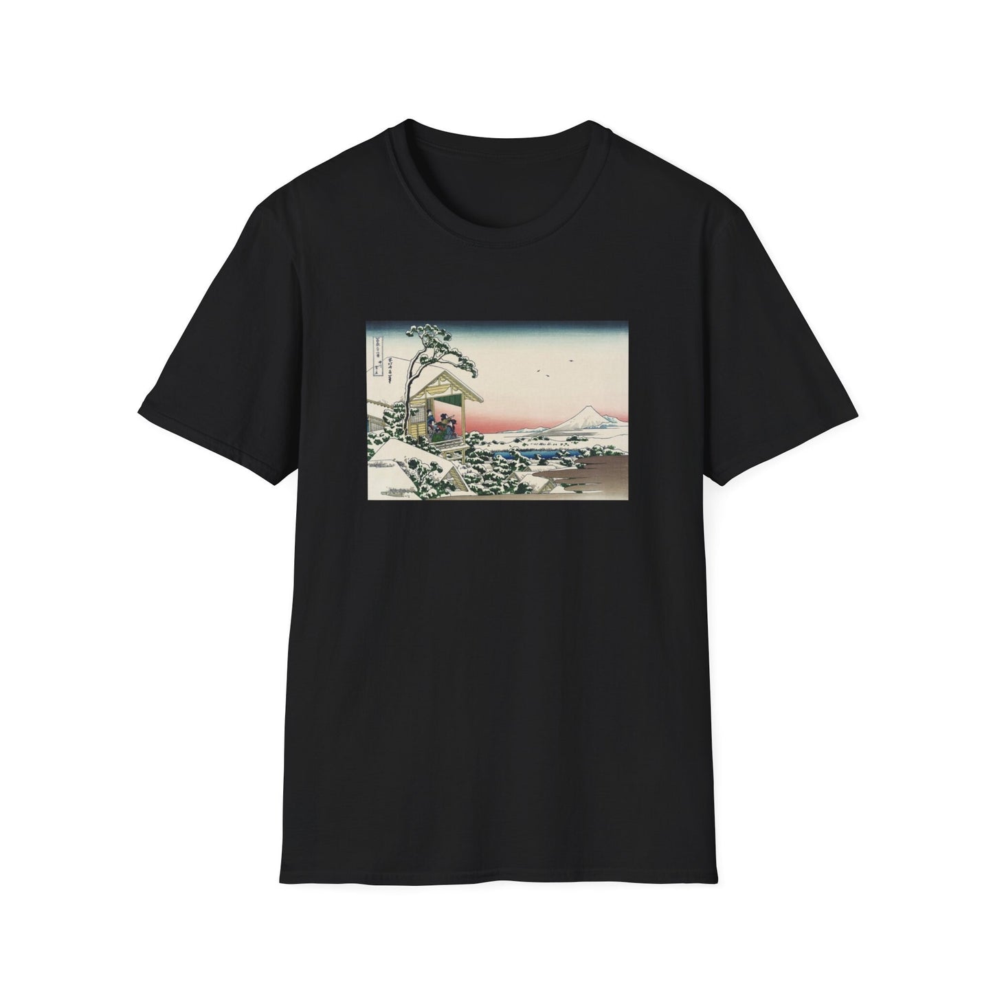14 Tea house at Koishikawa. The morning after a snowfall T shirt from famous Japanese woodblock print