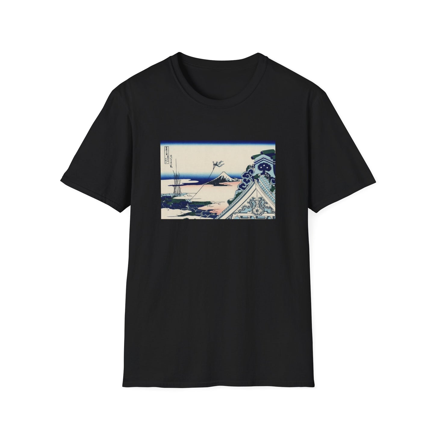 Asakusa Hongan-ji temple in the Eastern capital by Katsushika Hokusai view of Mt Fuji T shirt from famous Japanese woodblock print