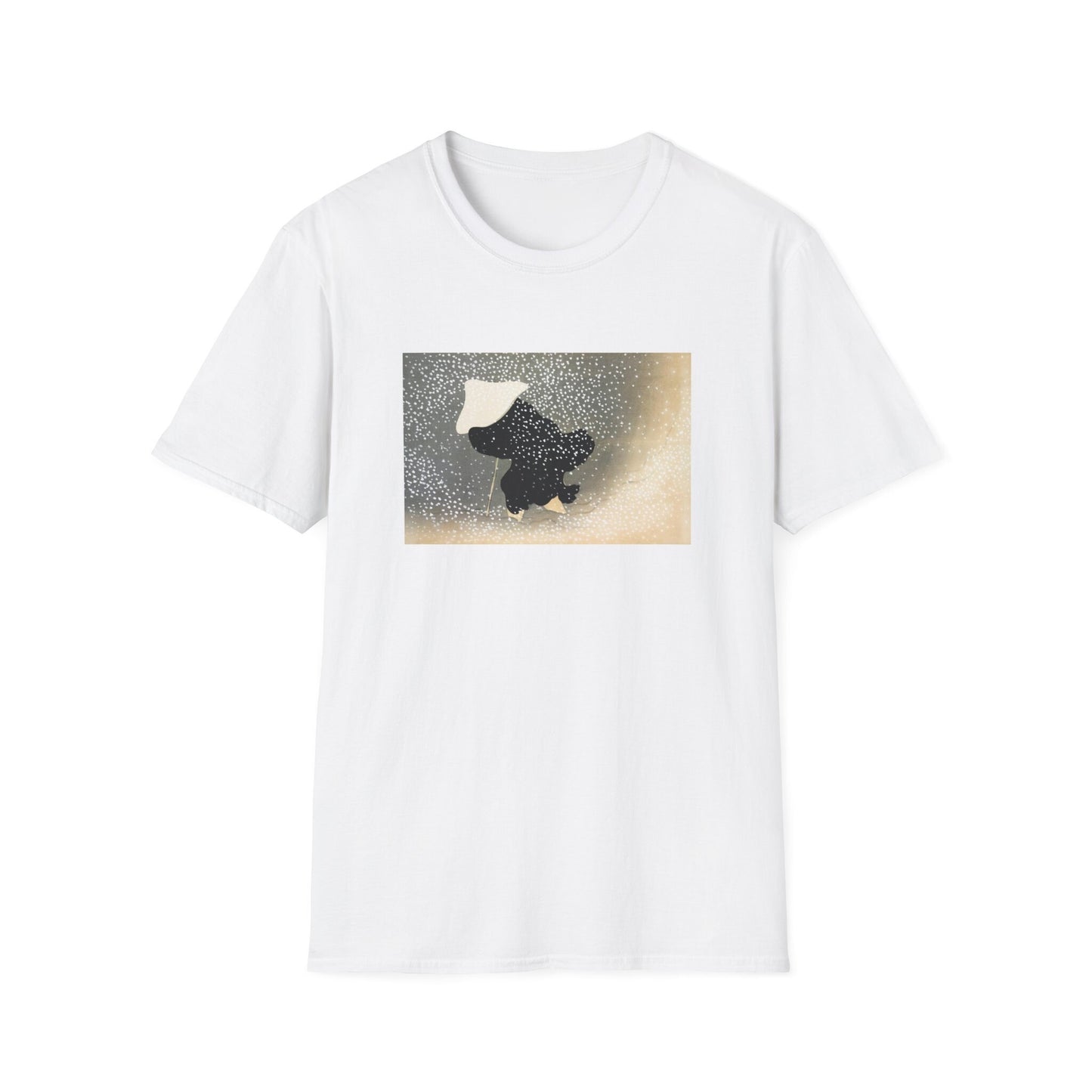 Kamisaka Sekka artist; Snow from Momoyogusa Flowers of a Hundred Generations T shirt from famous Japanese woodblock print