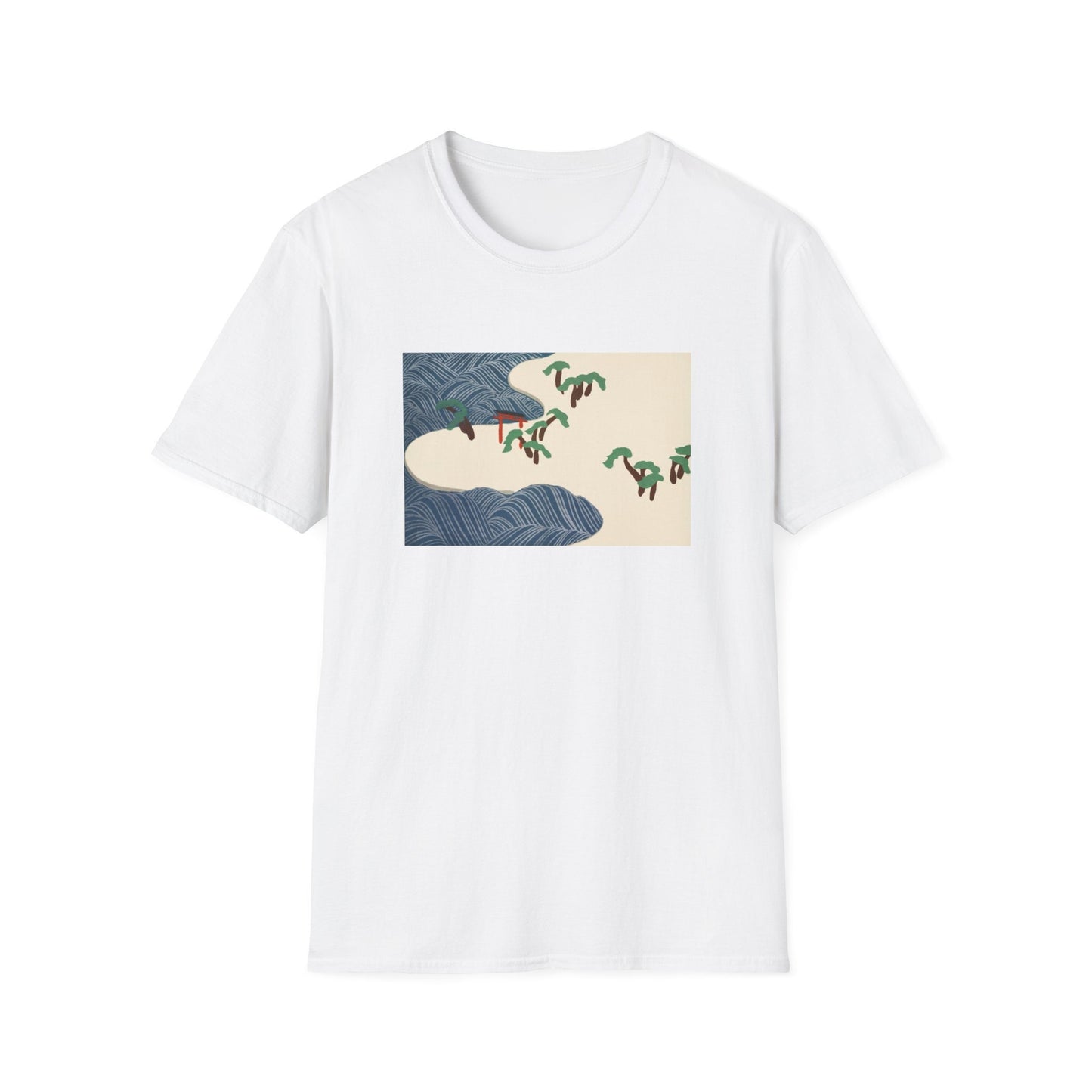 Kamisaka Sekka artist; Ocean waves from Momoyogusa Flowers of a Hundred Generations T shirt from famous Japanese woodblock print