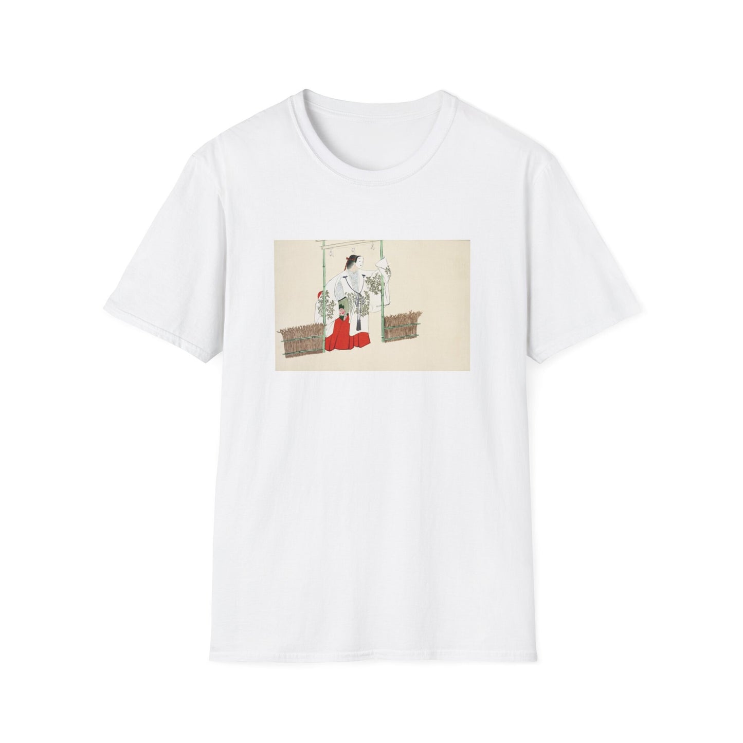 Kamisaka Sekka artist; Masked man from Momoyogusa Flowers of a Hundred Generations T shirt from famous Japanese woodblock print